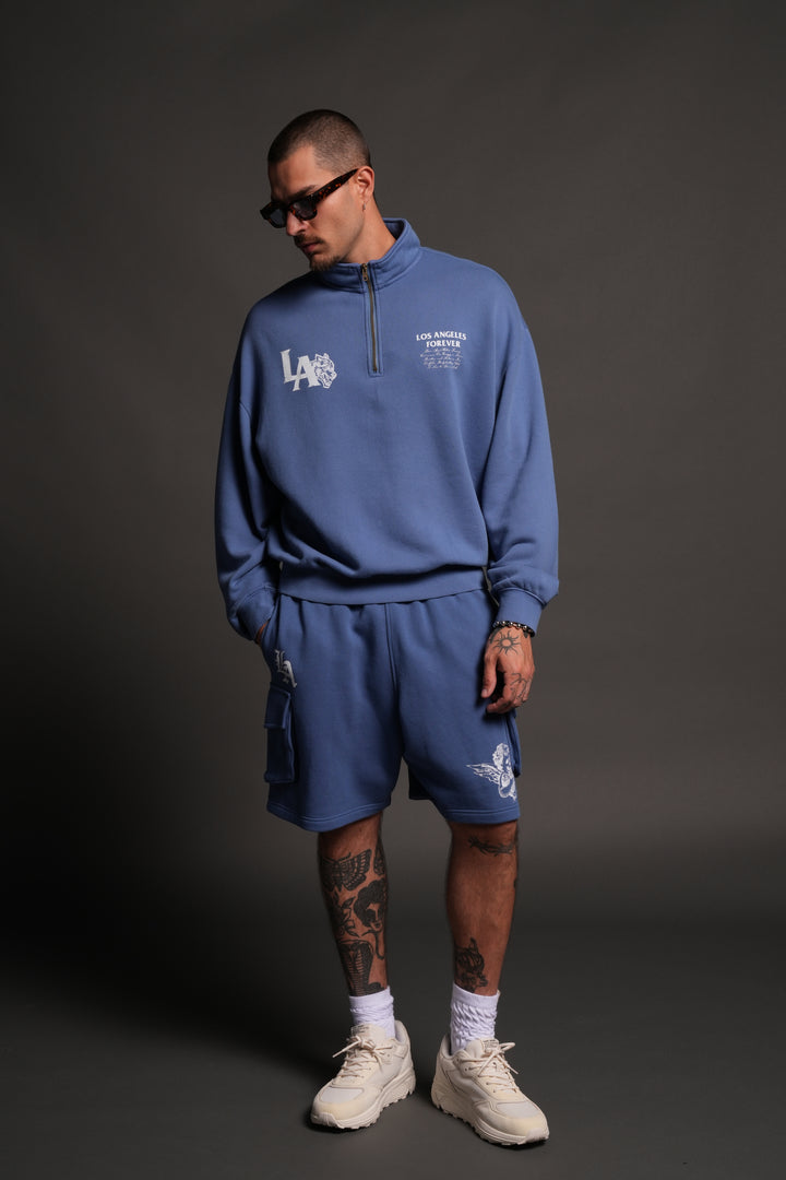 La Ca Frvr Cornell Cargo Sweat Shorts in La Blue