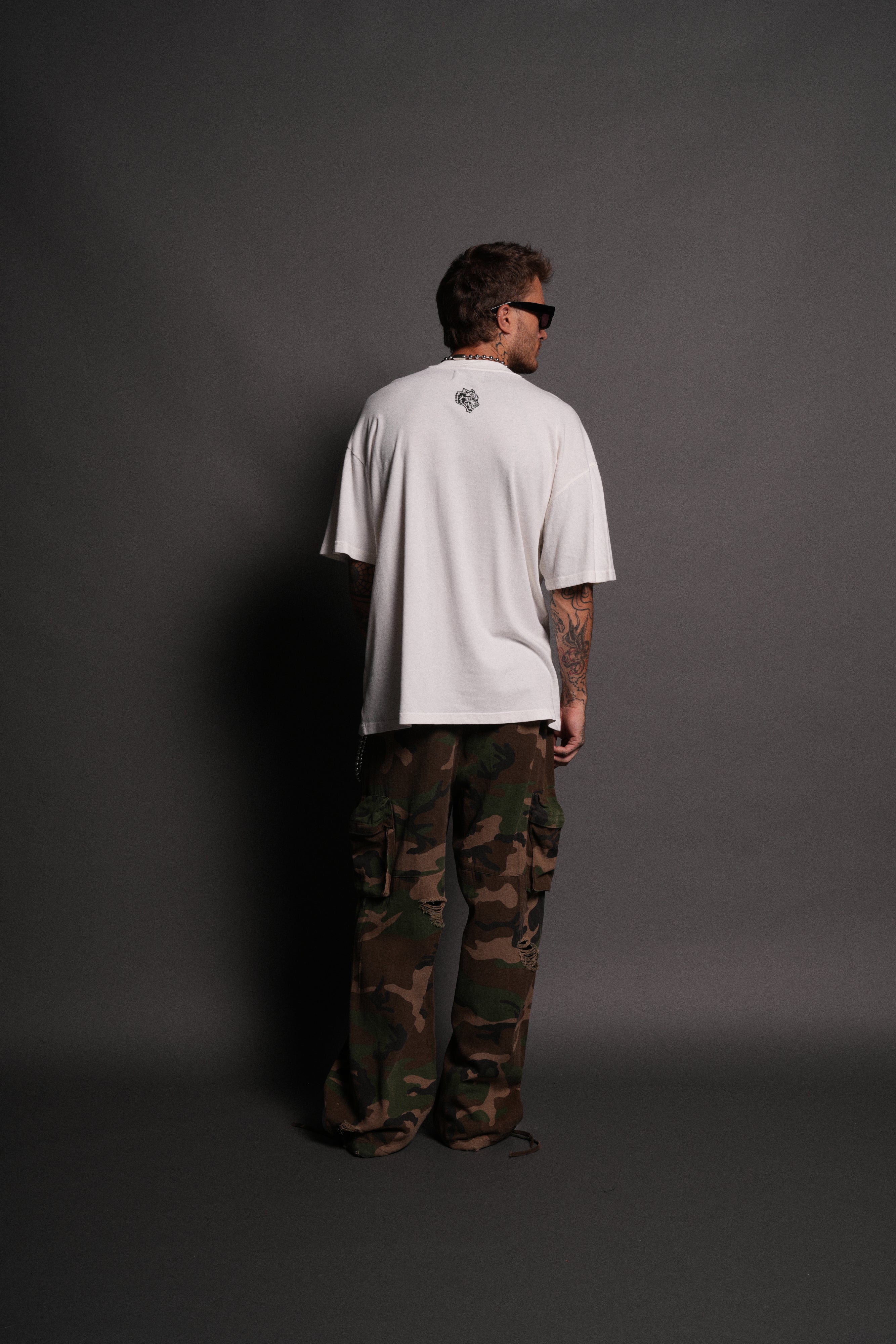 Fallen Halo Oversized "Premium" Unisex Tee in Cream