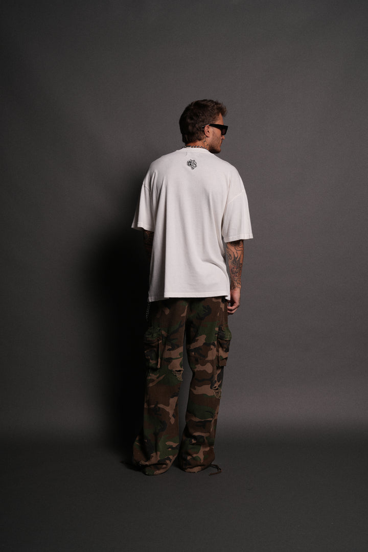 Fallen Halo Oversized "Premium" Unisex Tee in Cream