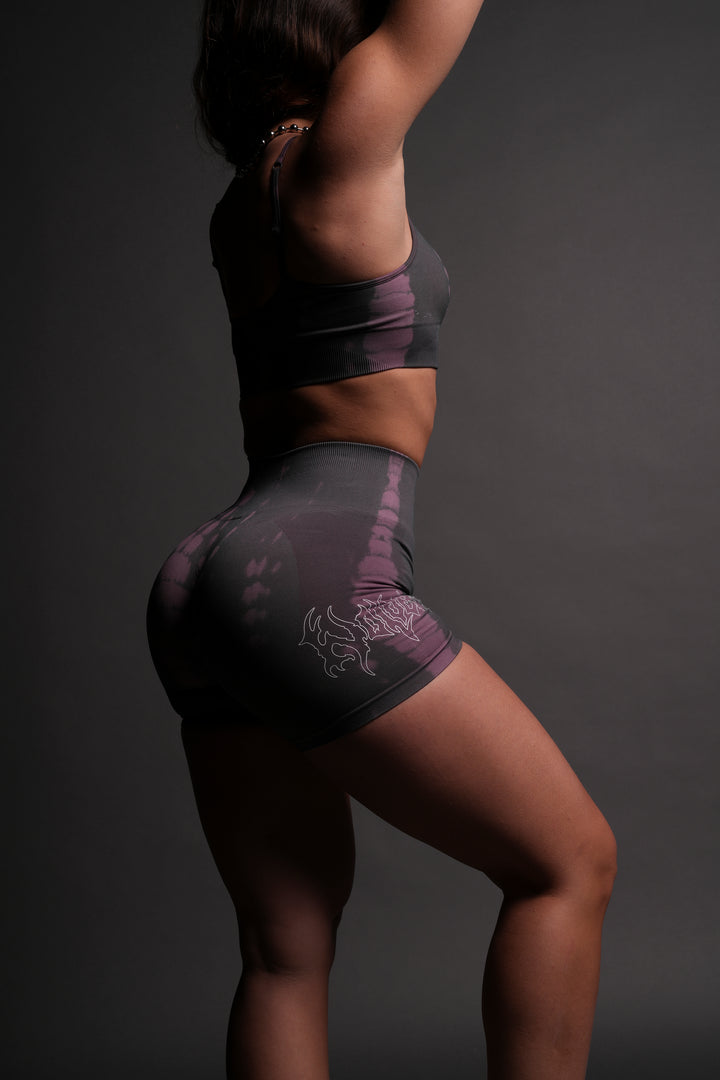 Powerhouse Of The Wolves Everson Seamless "Training" Shorts in Cipher Purple Serpent