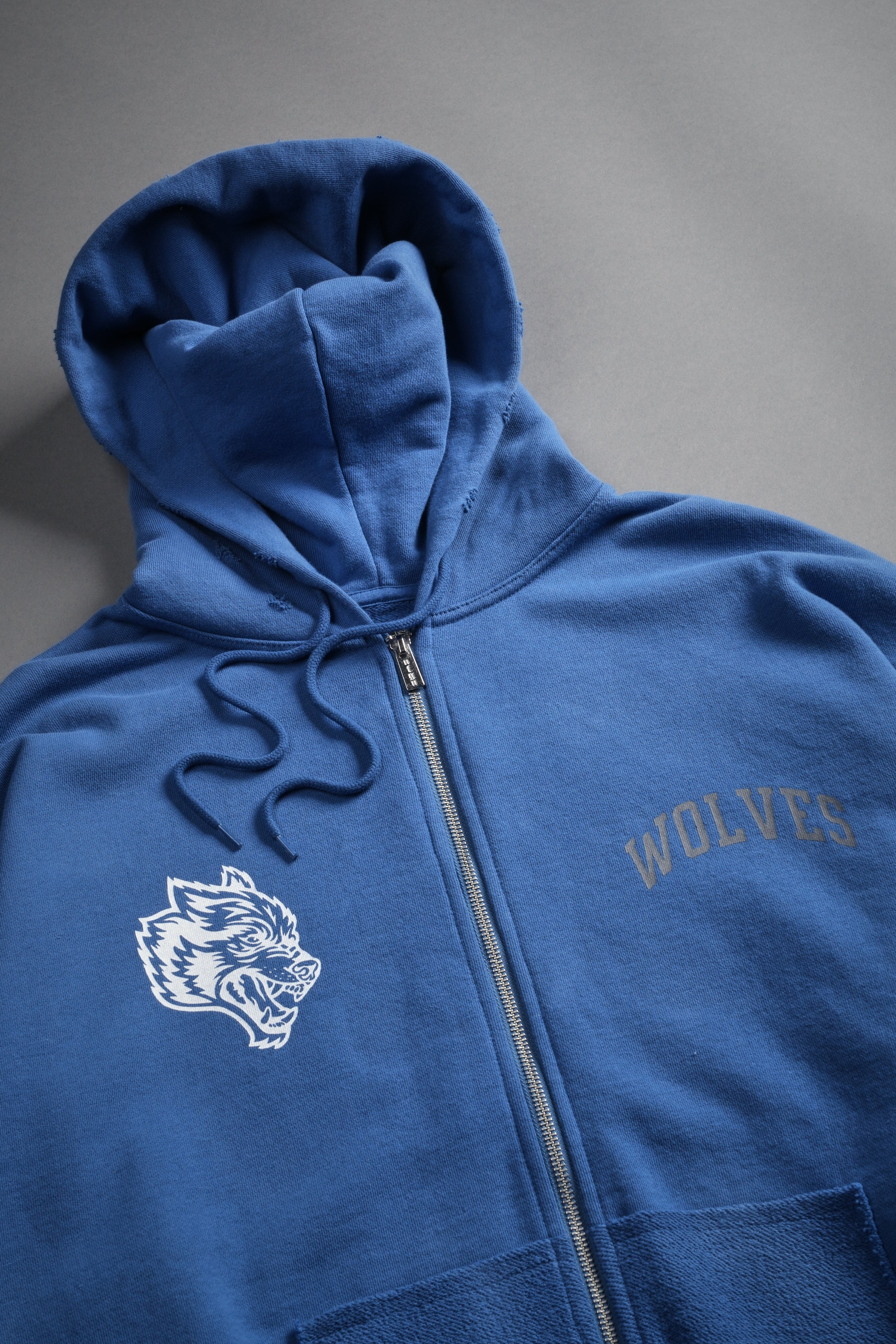 La Ca Frvr Grunge Moatis Zip Hoodie in La Blue