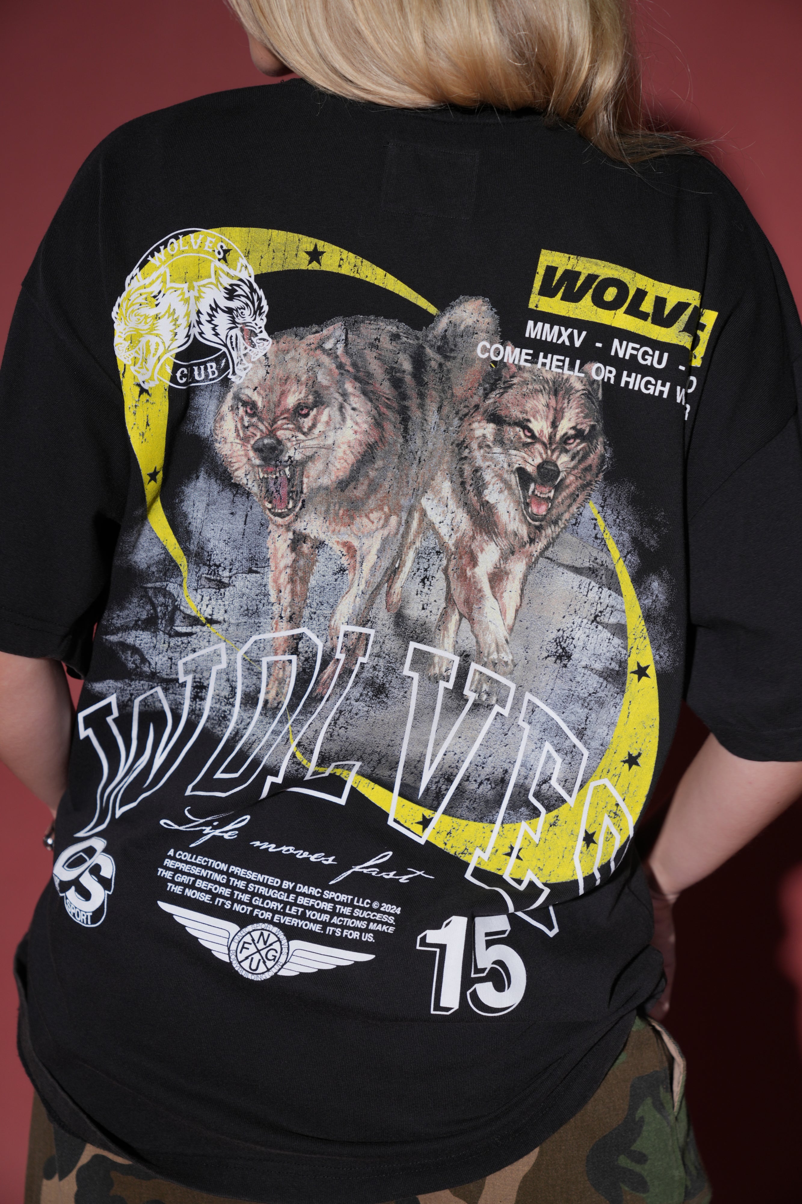 Run With Us "Premium Vintage" Oversized Tee in Black