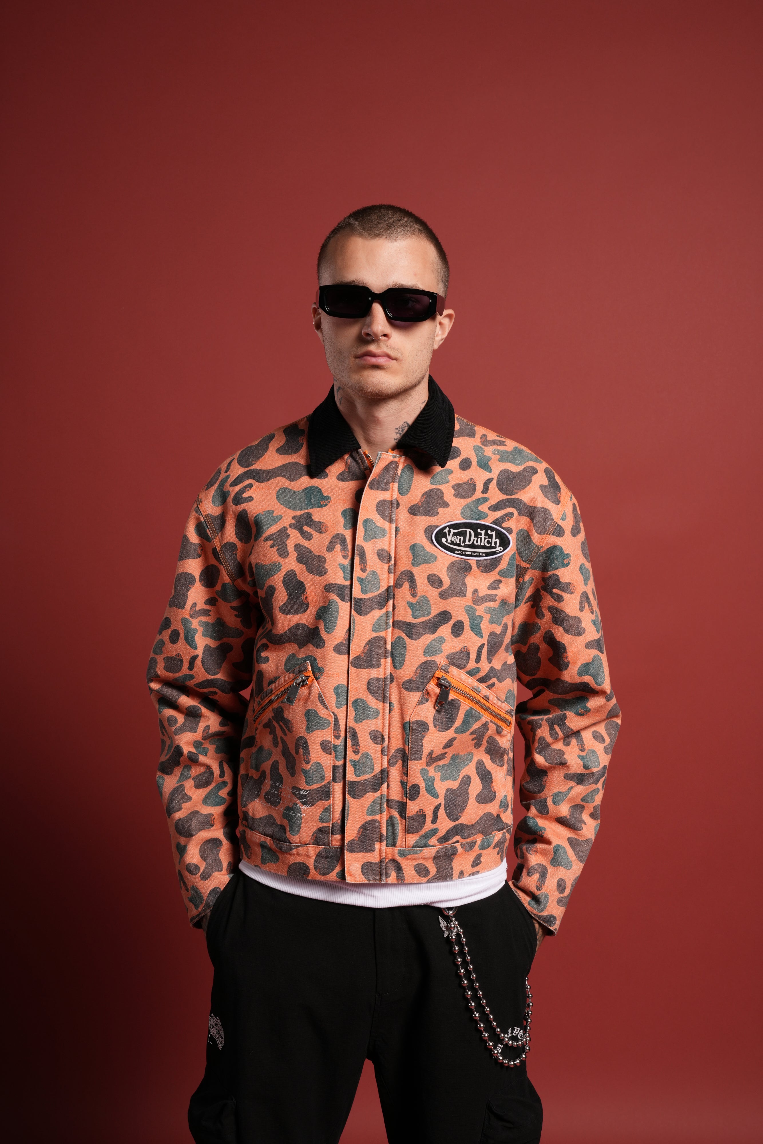 VD Chopper Earl Jacket in DSVD Orange Spot Camo