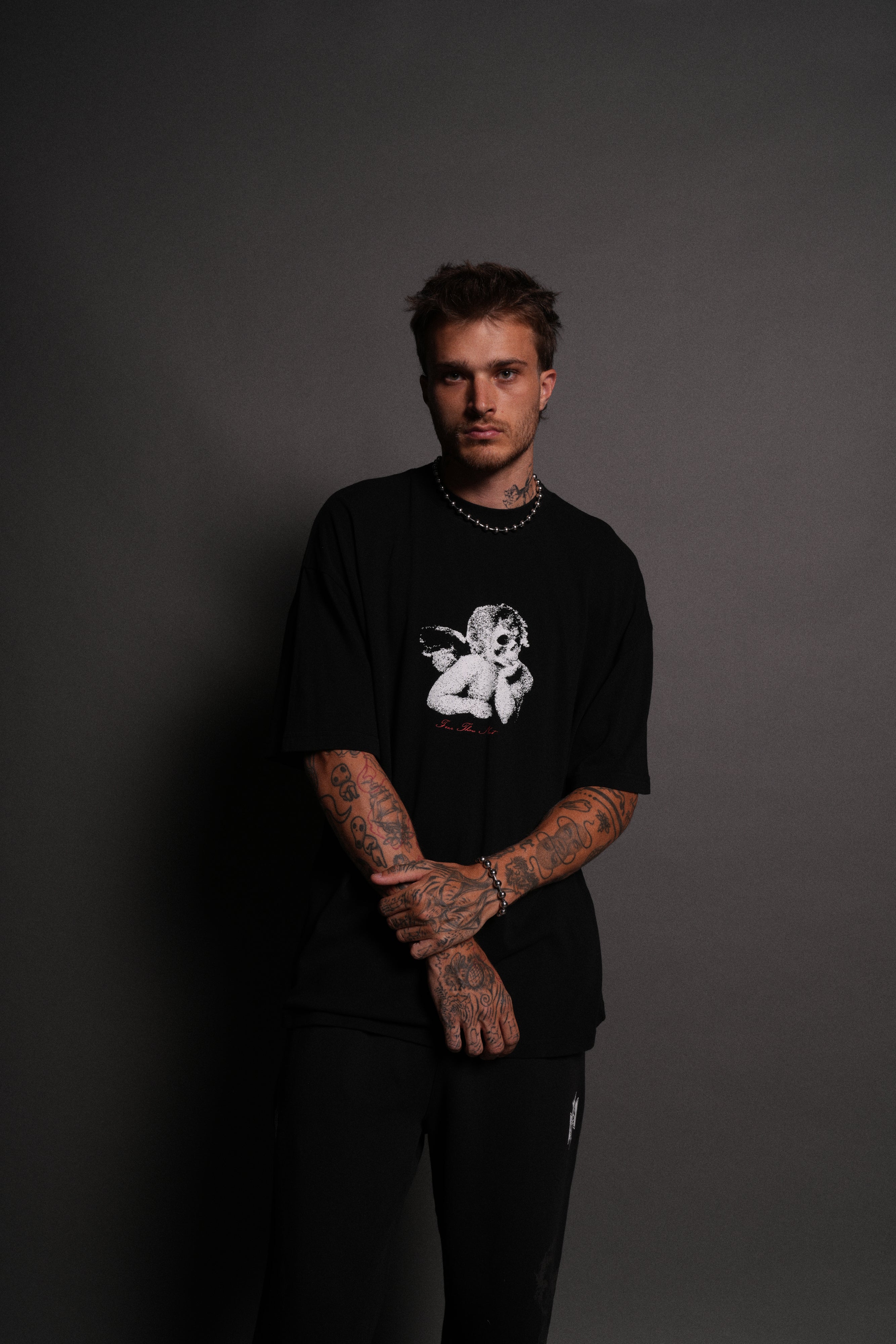 Fallen Halo Oversized "Premium" Unisex Tee in Black