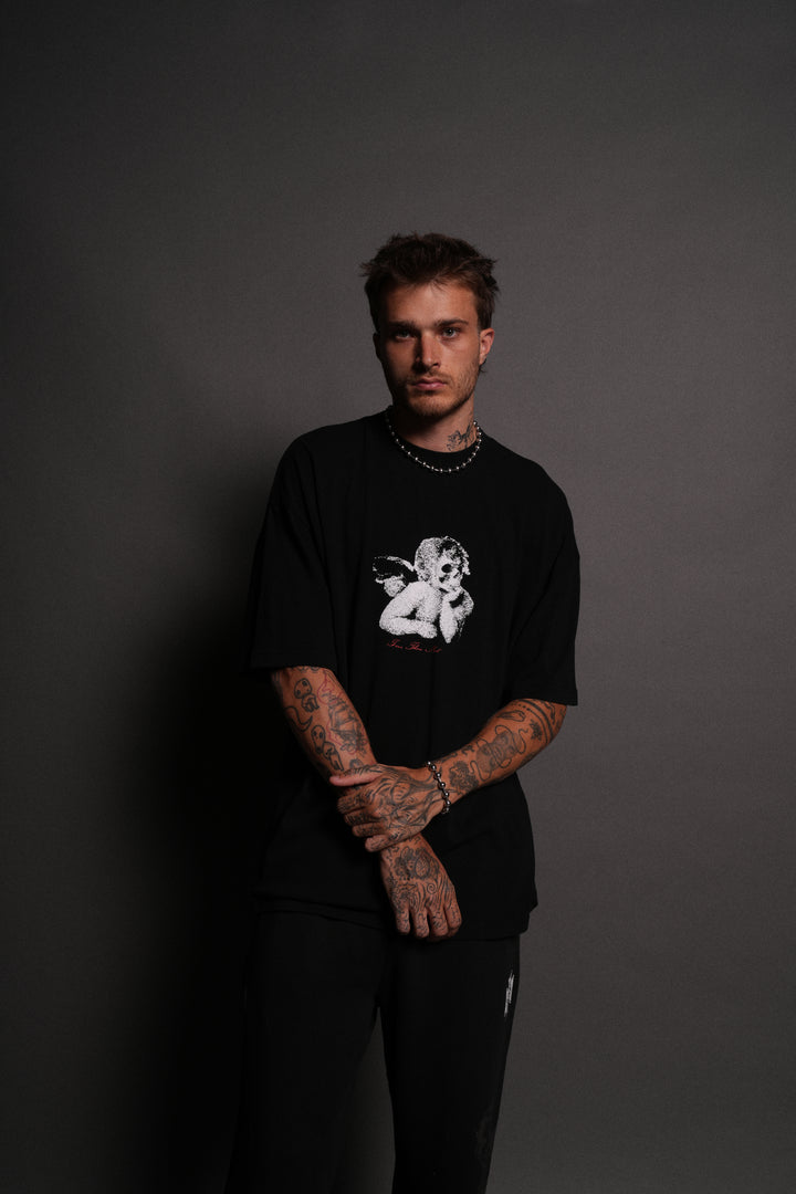 Fallen Halo Oversized "Premium" Unisex Tee in Black