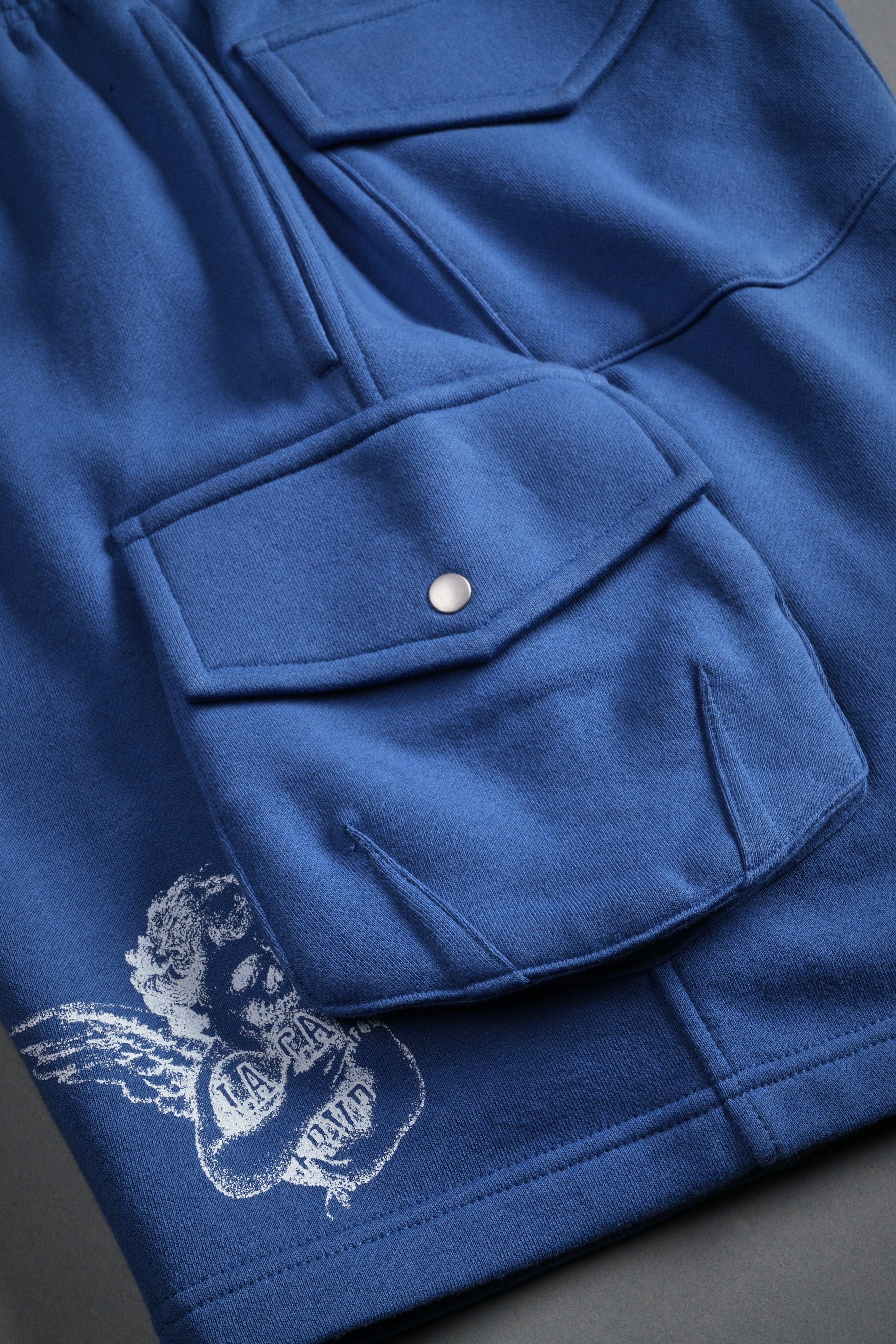 La Ca Frvr Cornell Cargo Sweat Shorts in La Blue
