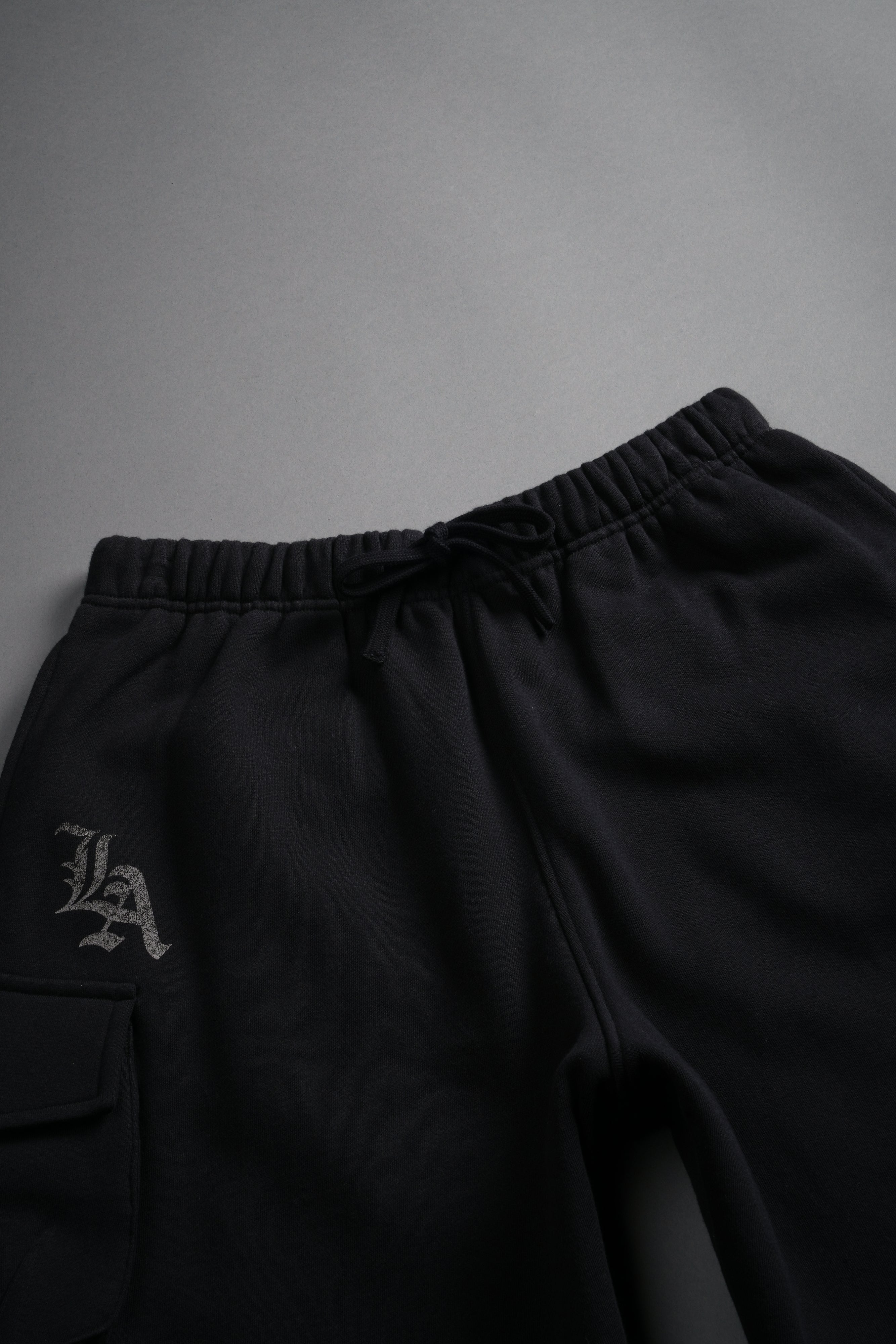 La Ca Frvr Cornell Cargo Sweat Shorts in Black
