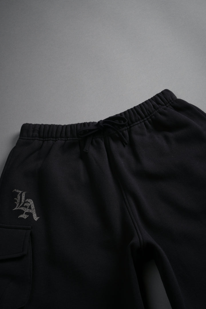 La Ca Frvr Cornell Cargo Sweat Shorts in Black
