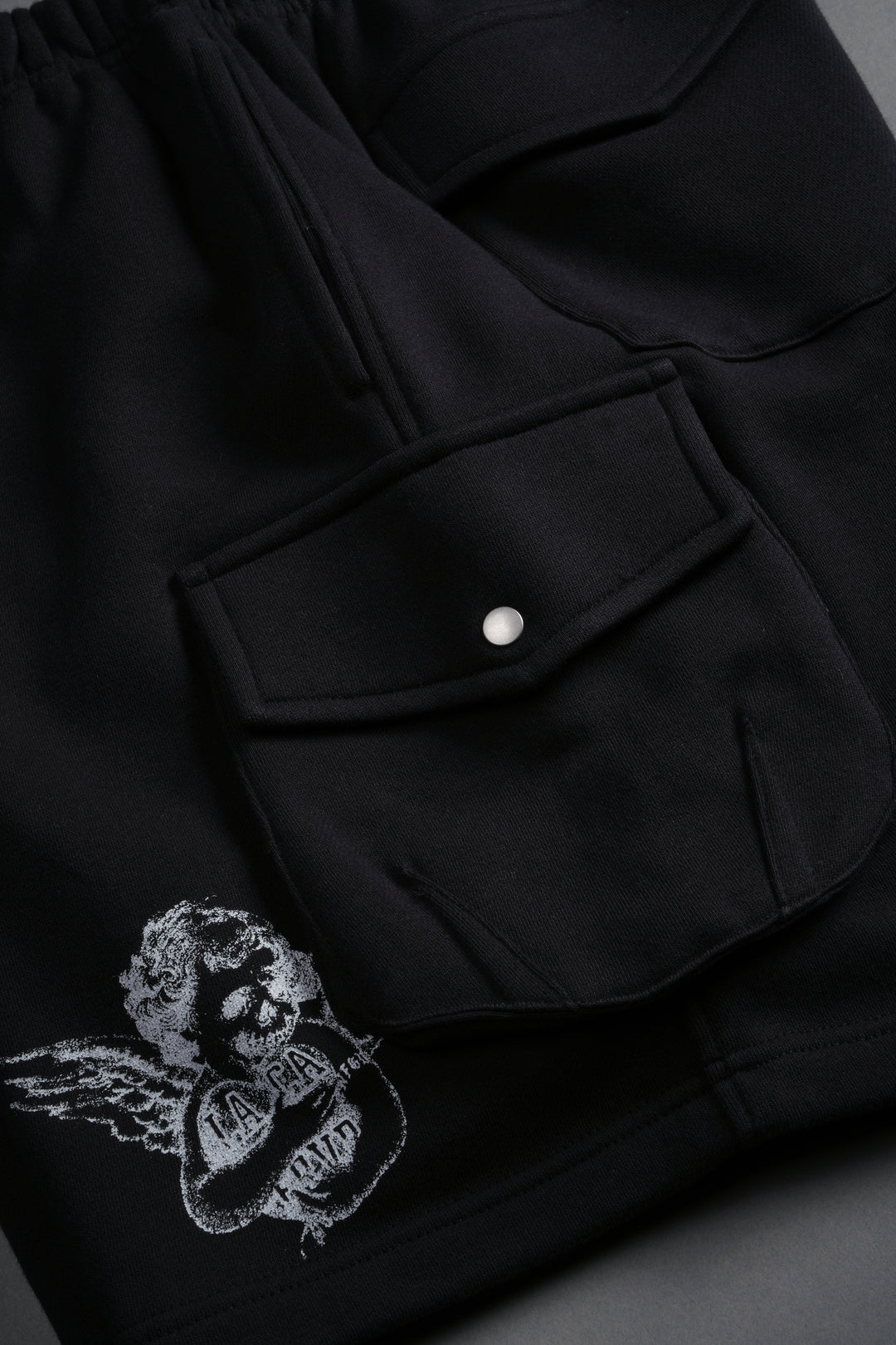 La Ca Frvr Cornell Cargo Sweat Shorts in Black