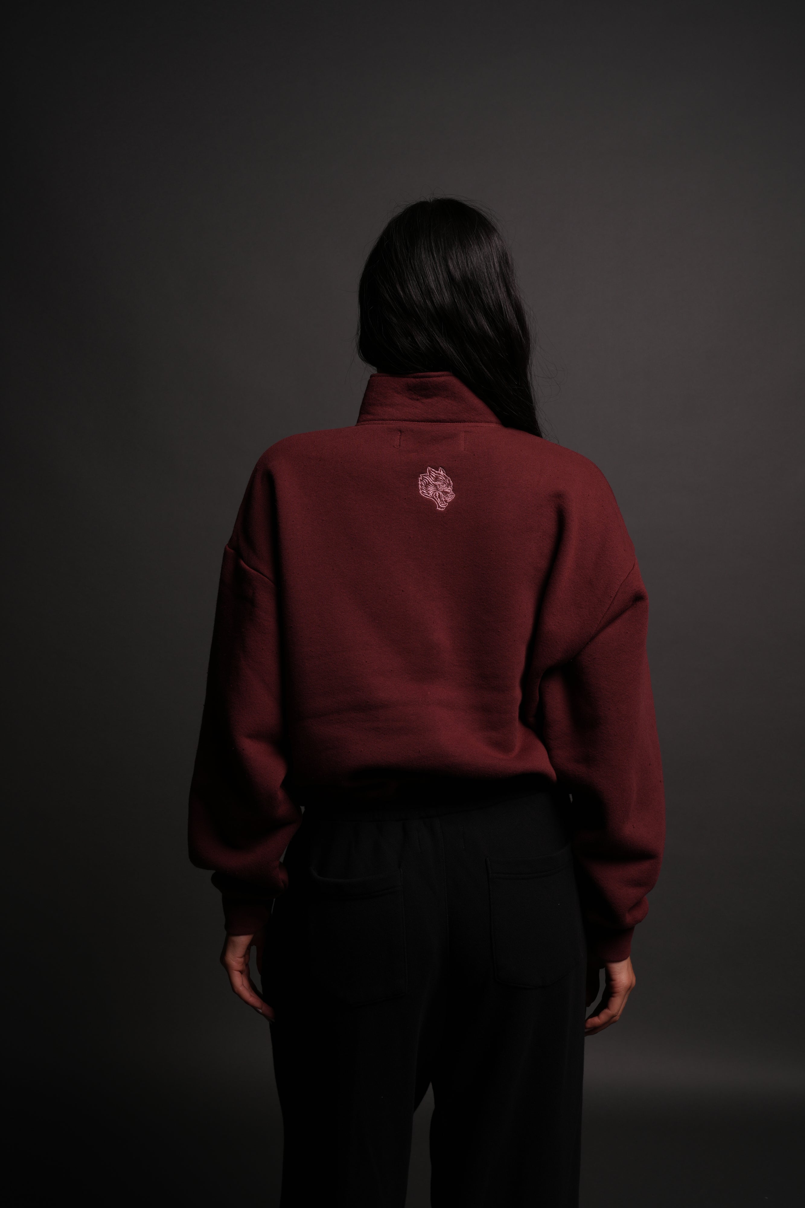 Wolf Chopper Oversized "Everson" Mockneck Sweater in Oxblood