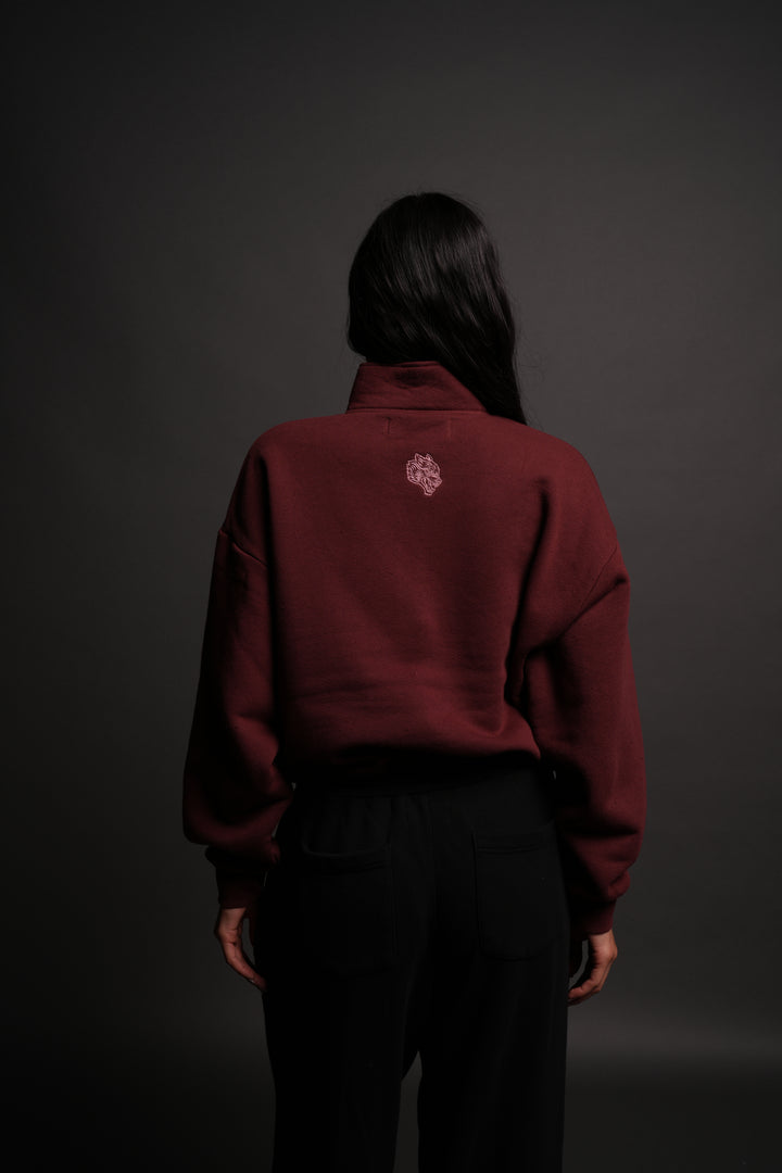 Wolf Chopper Oversized "Everson" Mockneck Sweater in Oxblood