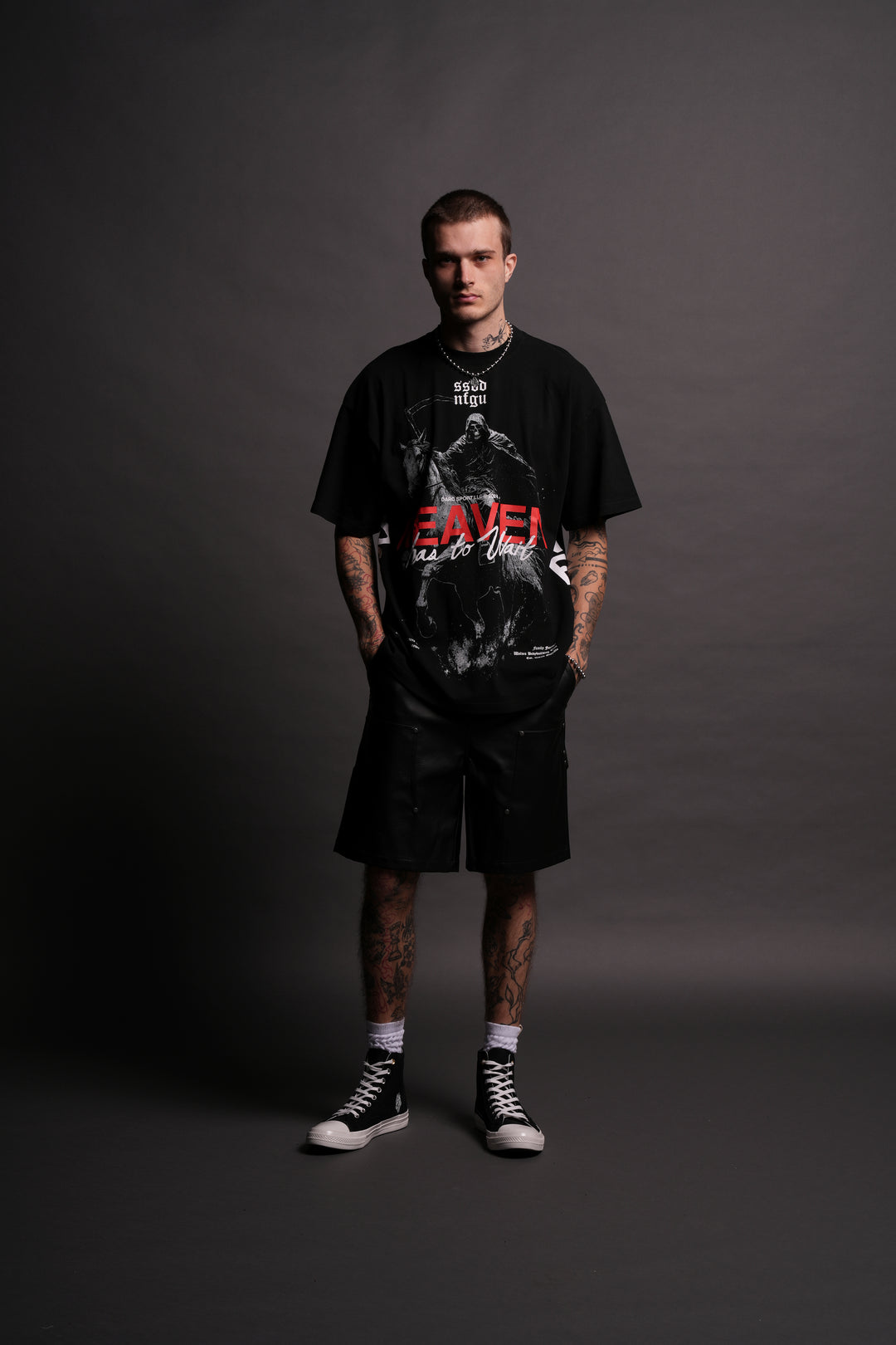 Ashen Horse "Premium" Oversized Tee in Black