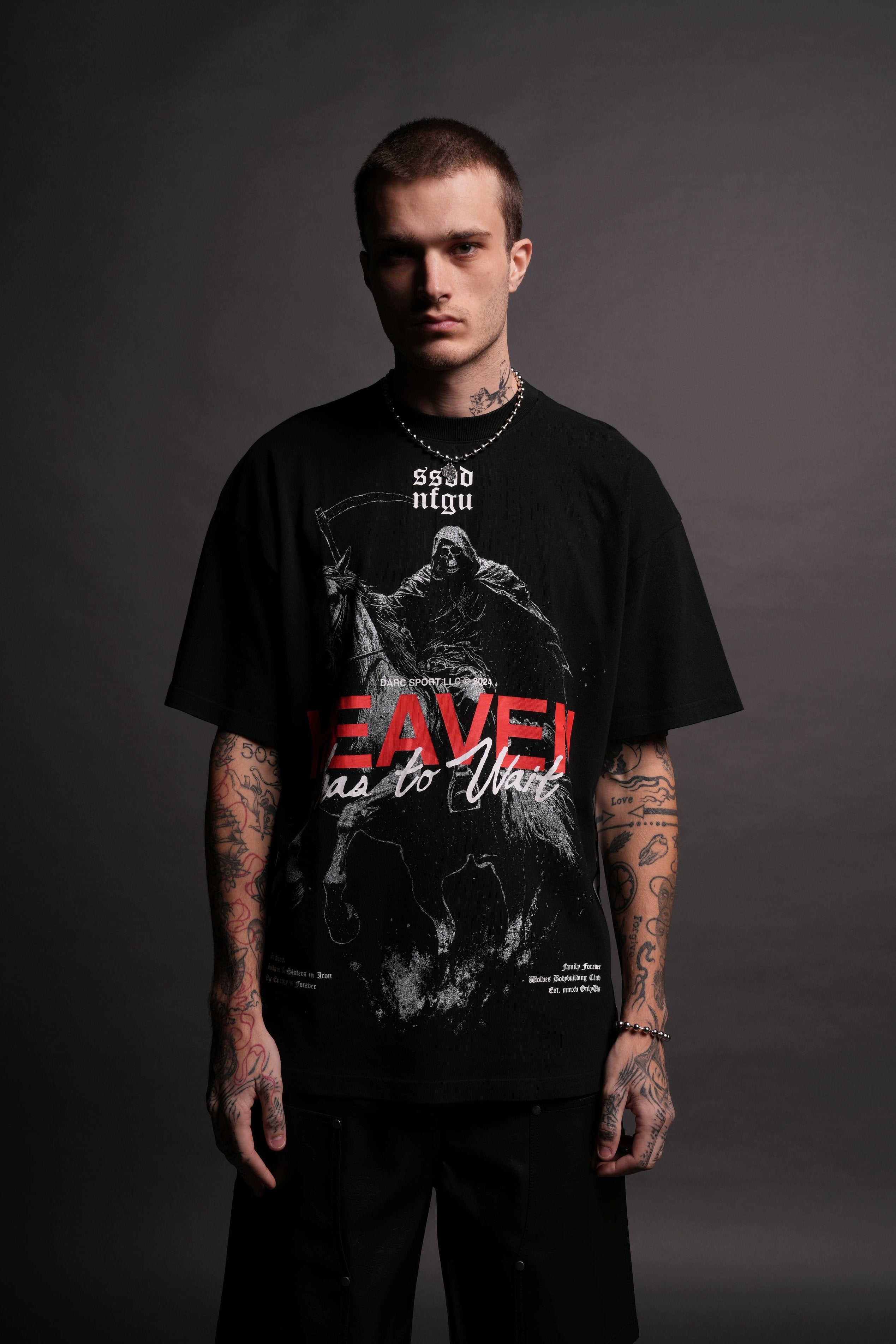 Ashen Horse "Premium" Oversized Tee in Black