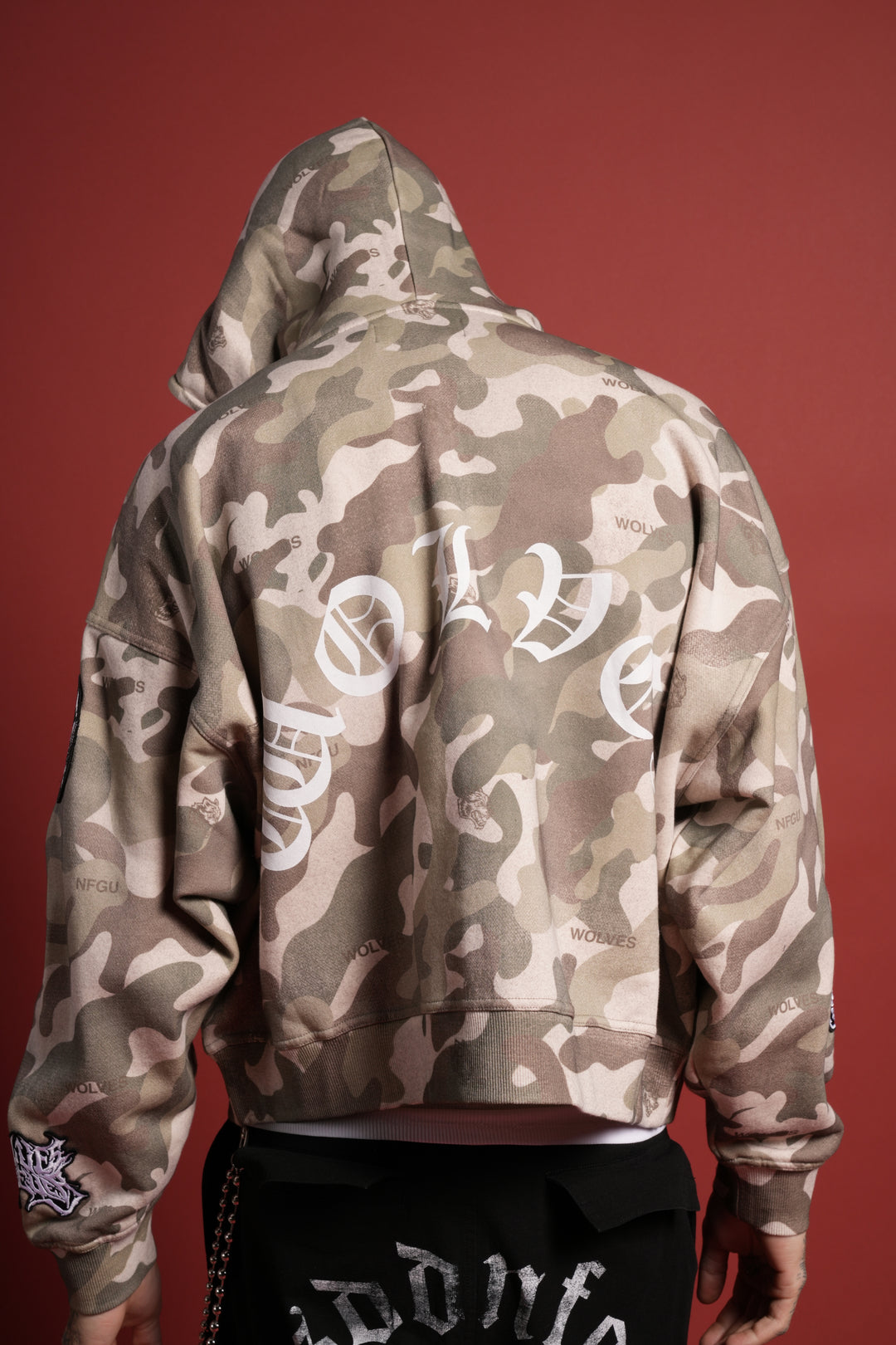 Darc Kulture Vex Double Zip Hoodie in DSVD Green Camo