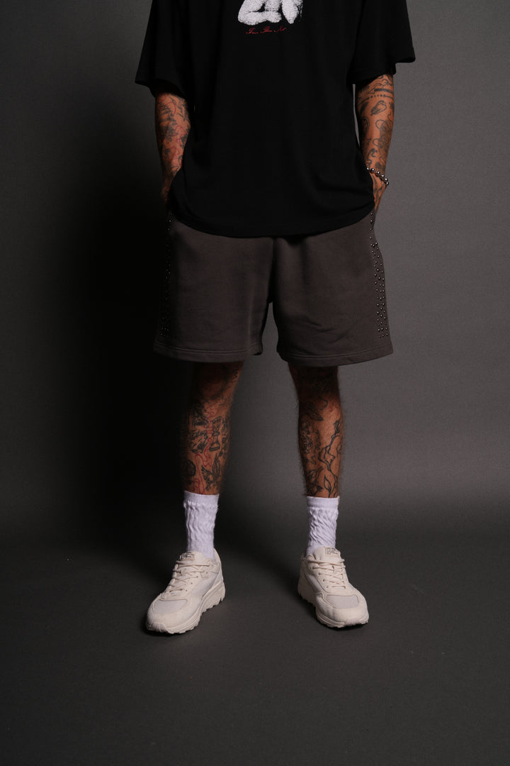 Stud Wolf Post Lounge Sweat Shorts in Wolf Gray