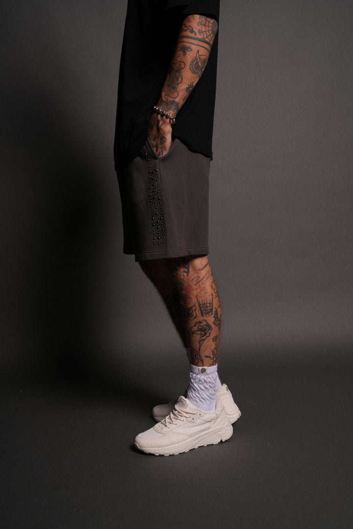 Stud Wolf Post Lounge Sweat Shorts in Wolf Gray