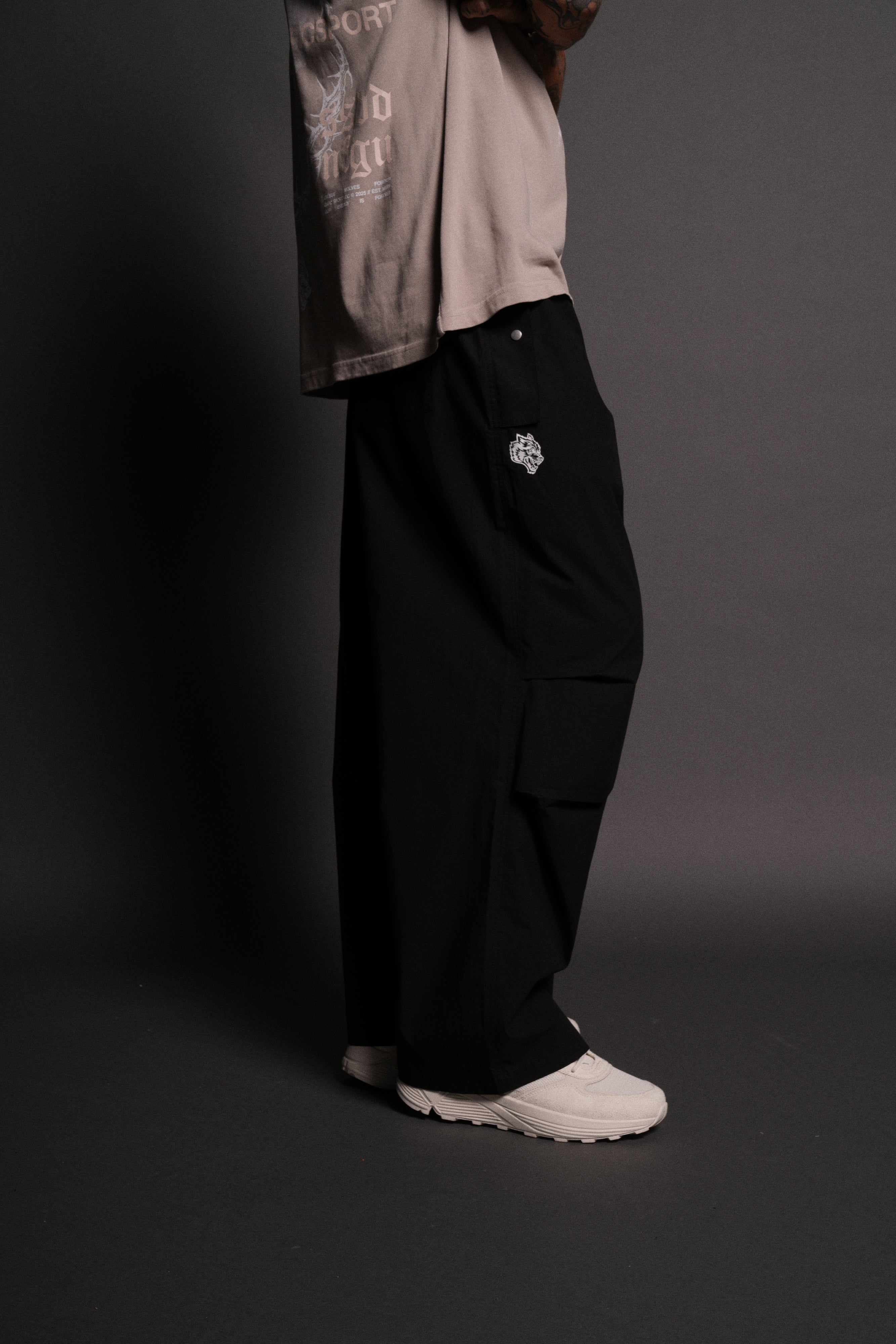 Wolf Chopper Unisex Haven Pants in Black