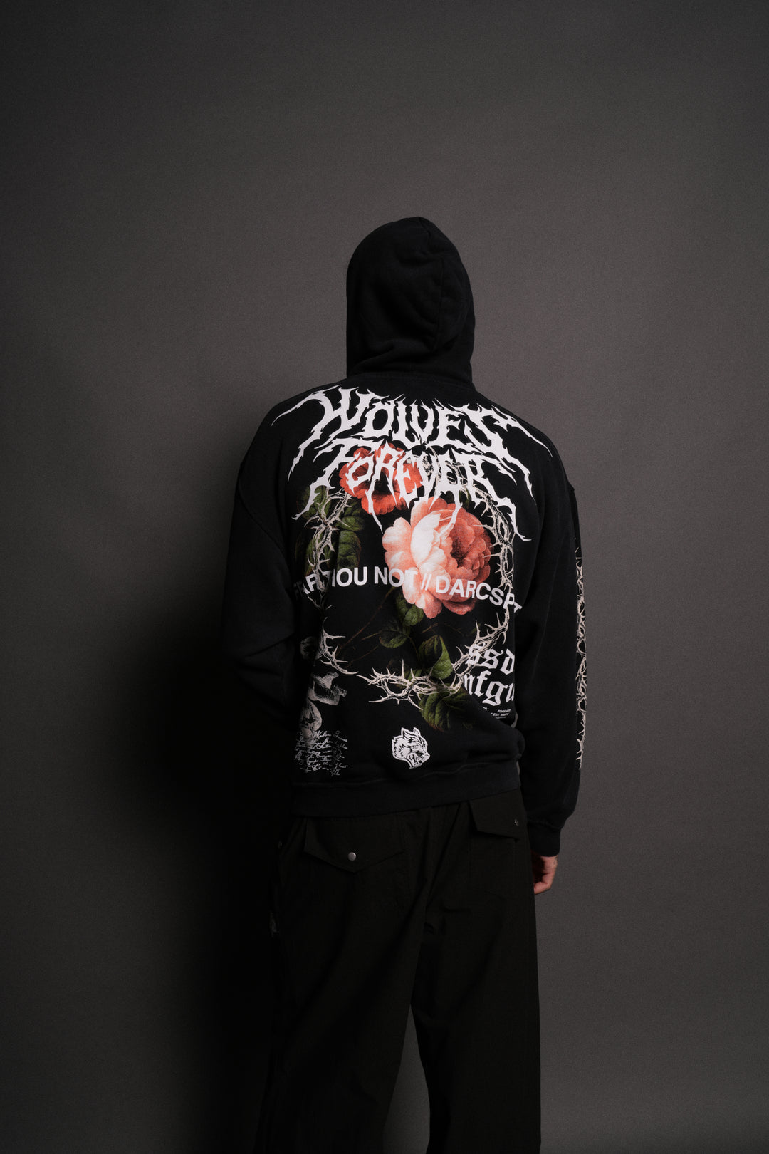 Our Virtue Unisex "Bishop" Hoodie in Black Driftwash
