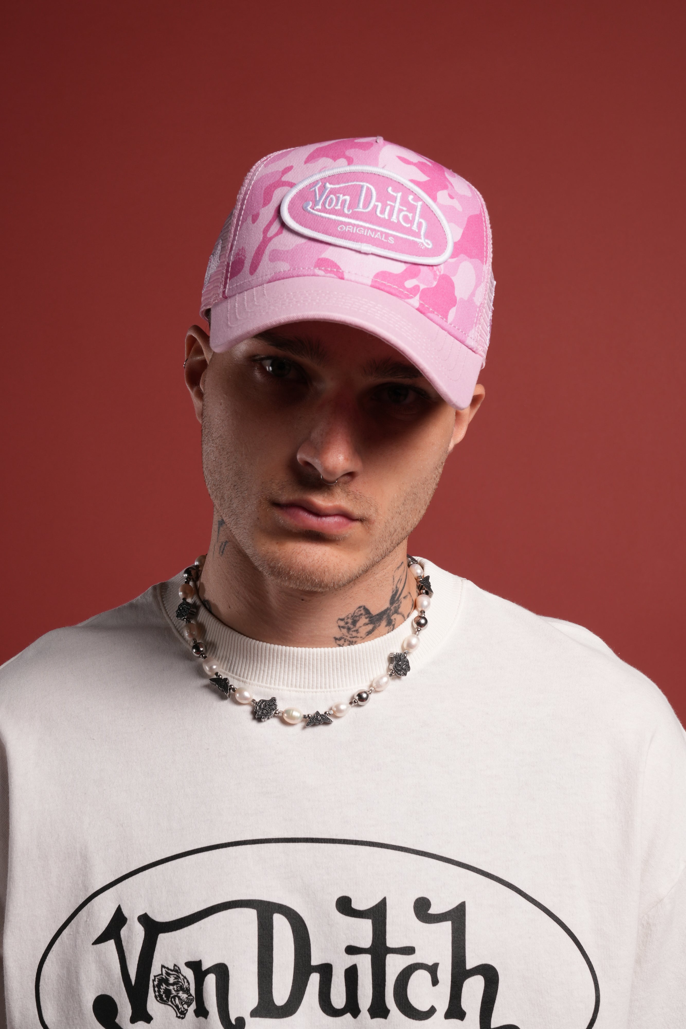 DSVD Collab Trucker Hat in DSVD Bubblegum Camo