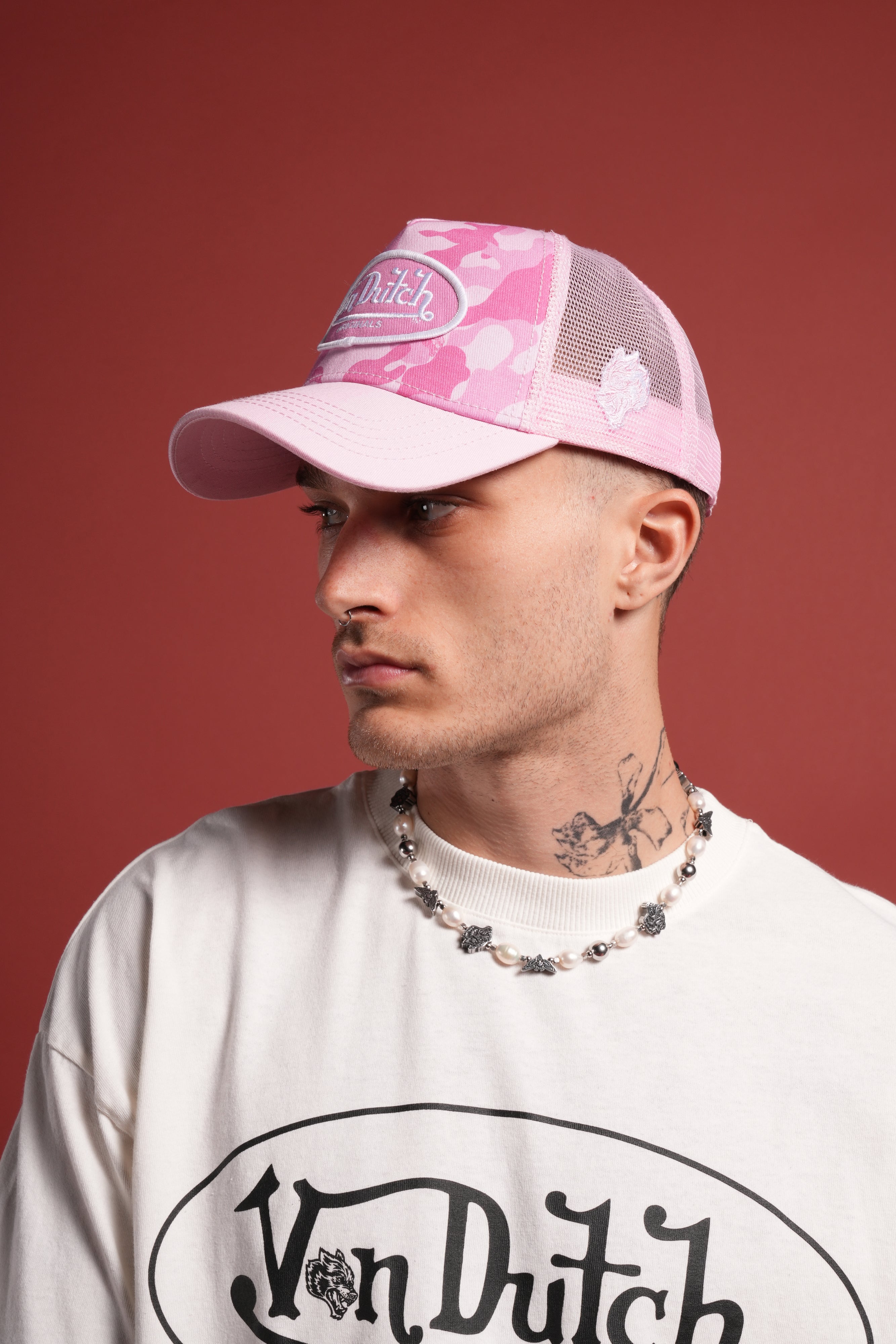 DSVD Collab Trucker Hat in DSVD Bubblegum Camo