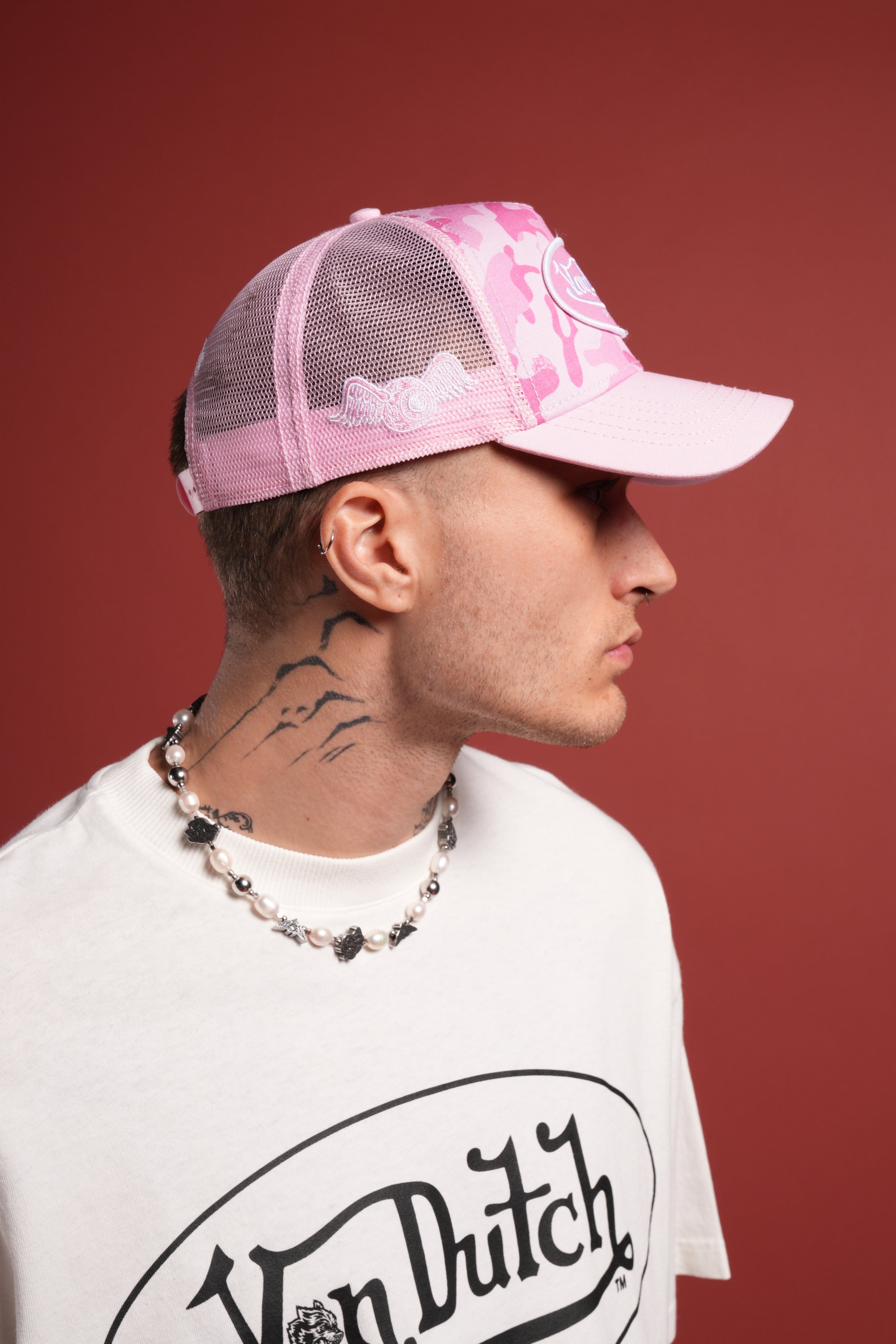 DSVD Collab Trucker Hat in DSVD Bubblegum Camo
