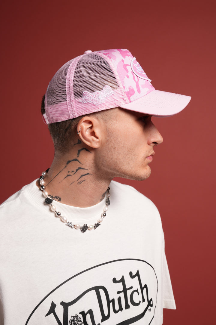 DSVD Collab Trucker Hat in DSVD Bubblegum Camo