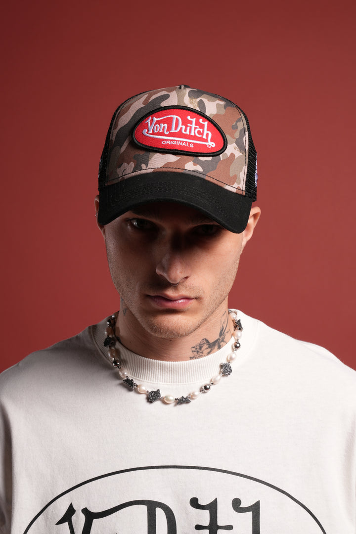 DSVD Collab Trucker Hat in Black Camo/Olive