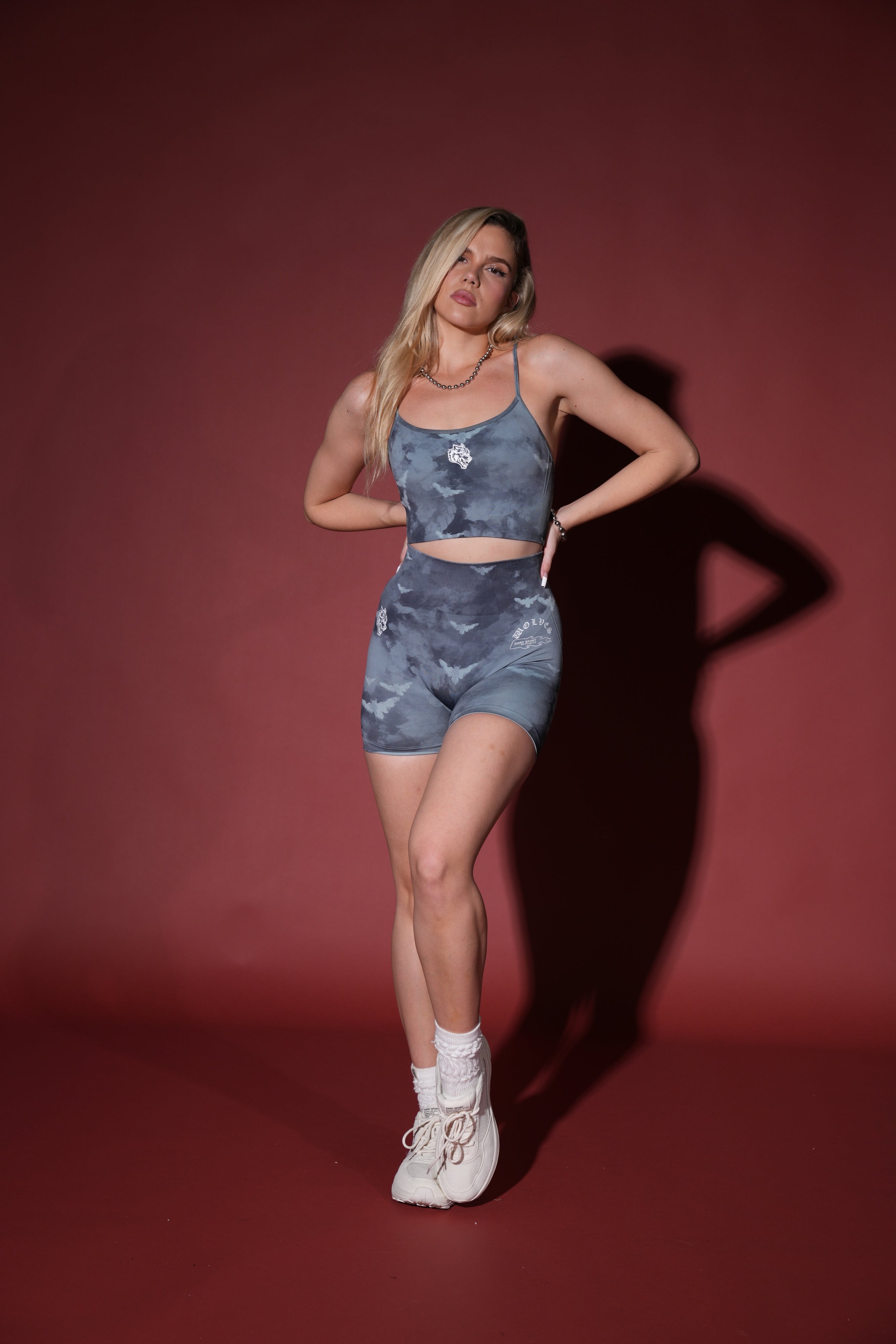 Single Wolf Chopper "Everson Seamless" Huxley Bra in Blue Lagoon Death Moth Ghost Clouds