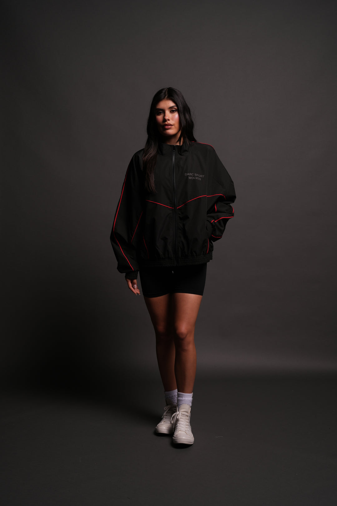 Darc Sport Wolves Quinn Track Jacket in Black/Red