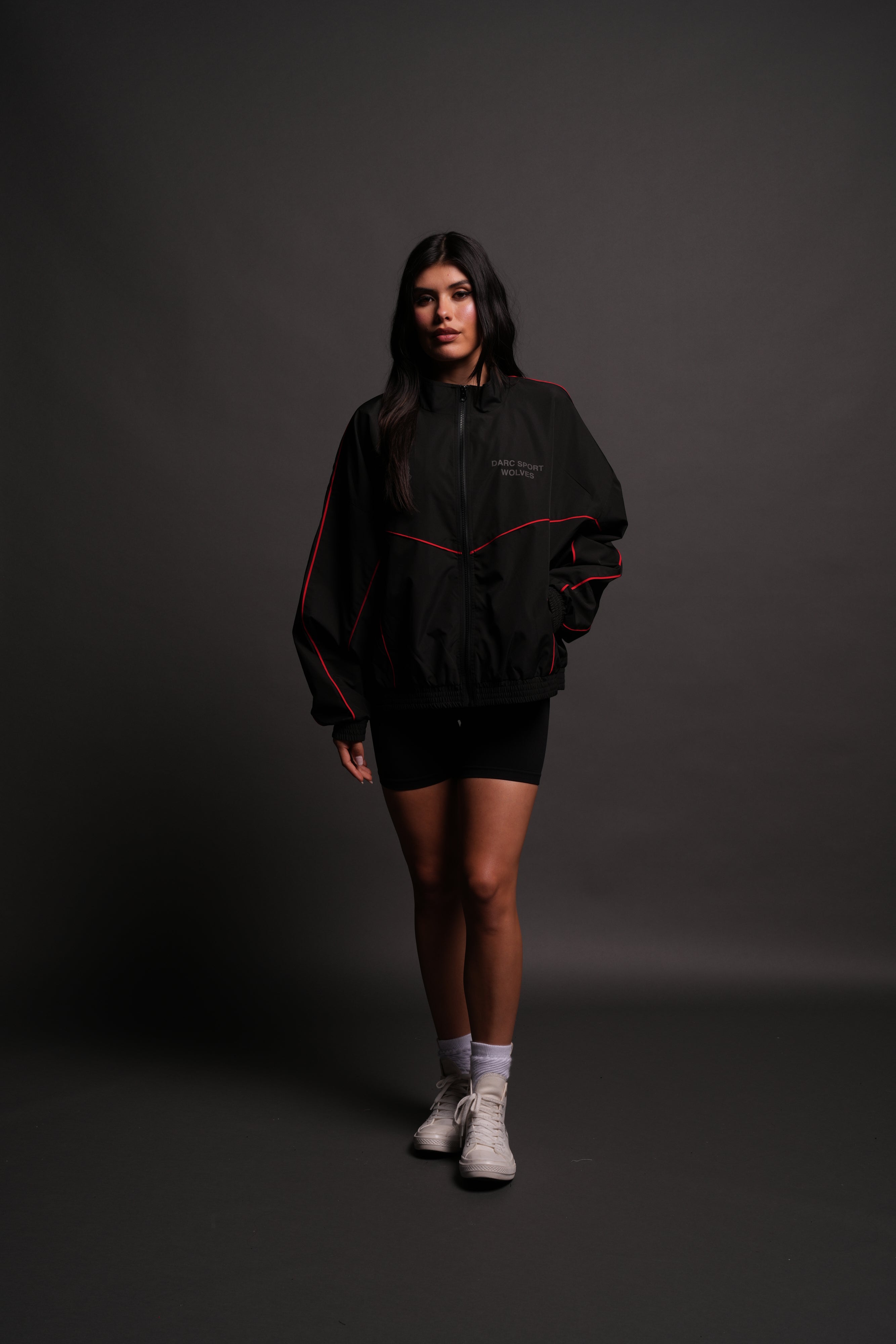 Darc Sport Wolves Quinn Track Jacket in Black/Red