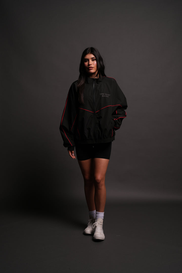 Darc Sport Wolves Quinn Track Jacket in Black/Red