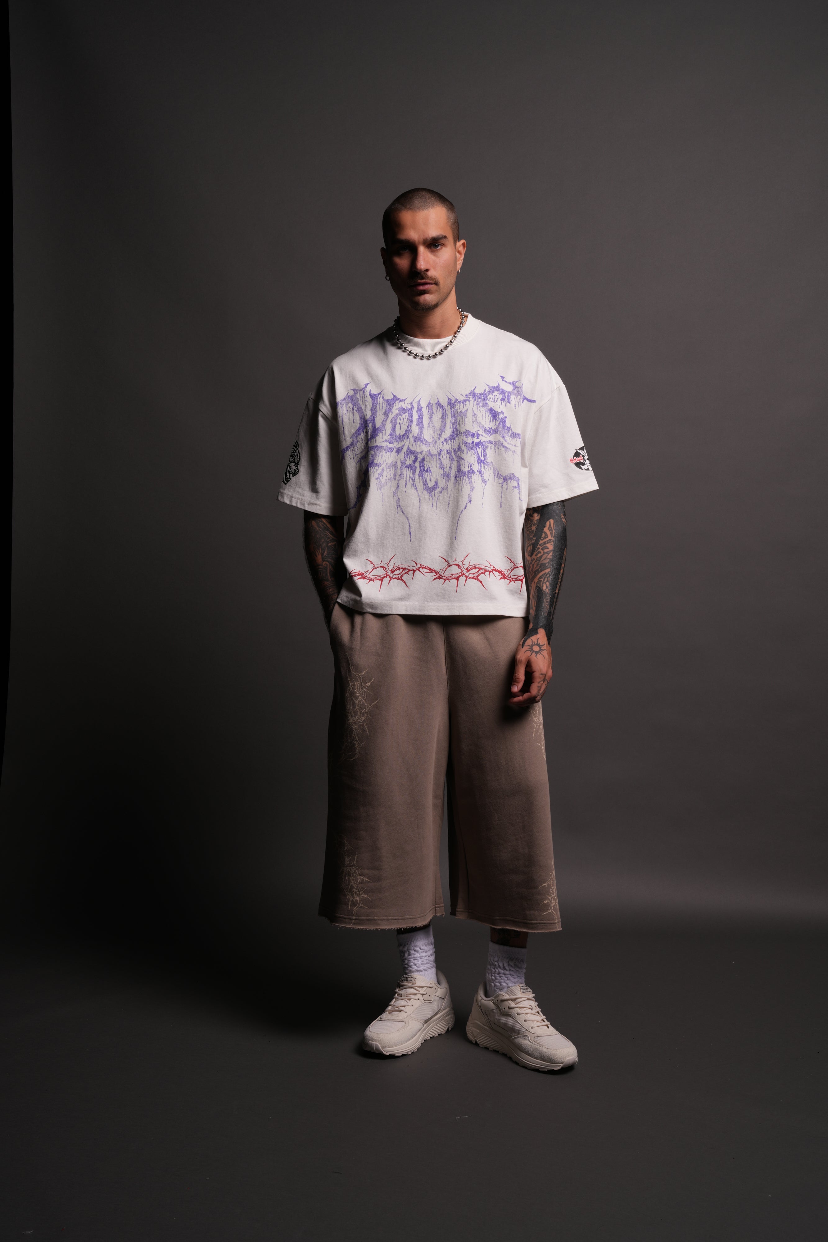 Drip Hesh Grunge "Box Cut" Tee in Cream