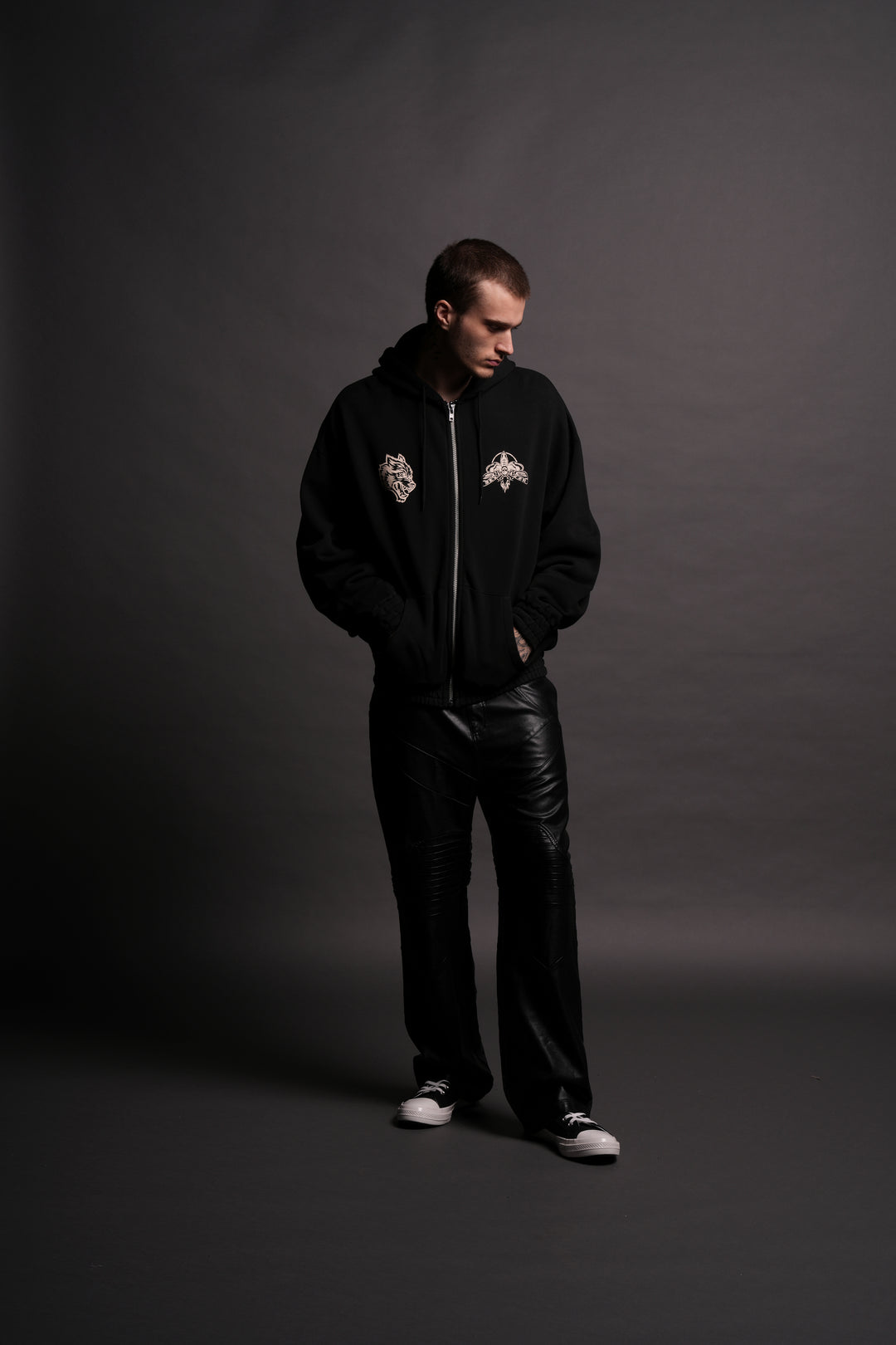 Moth Forever "Chambers" Zip Hoodie in Black