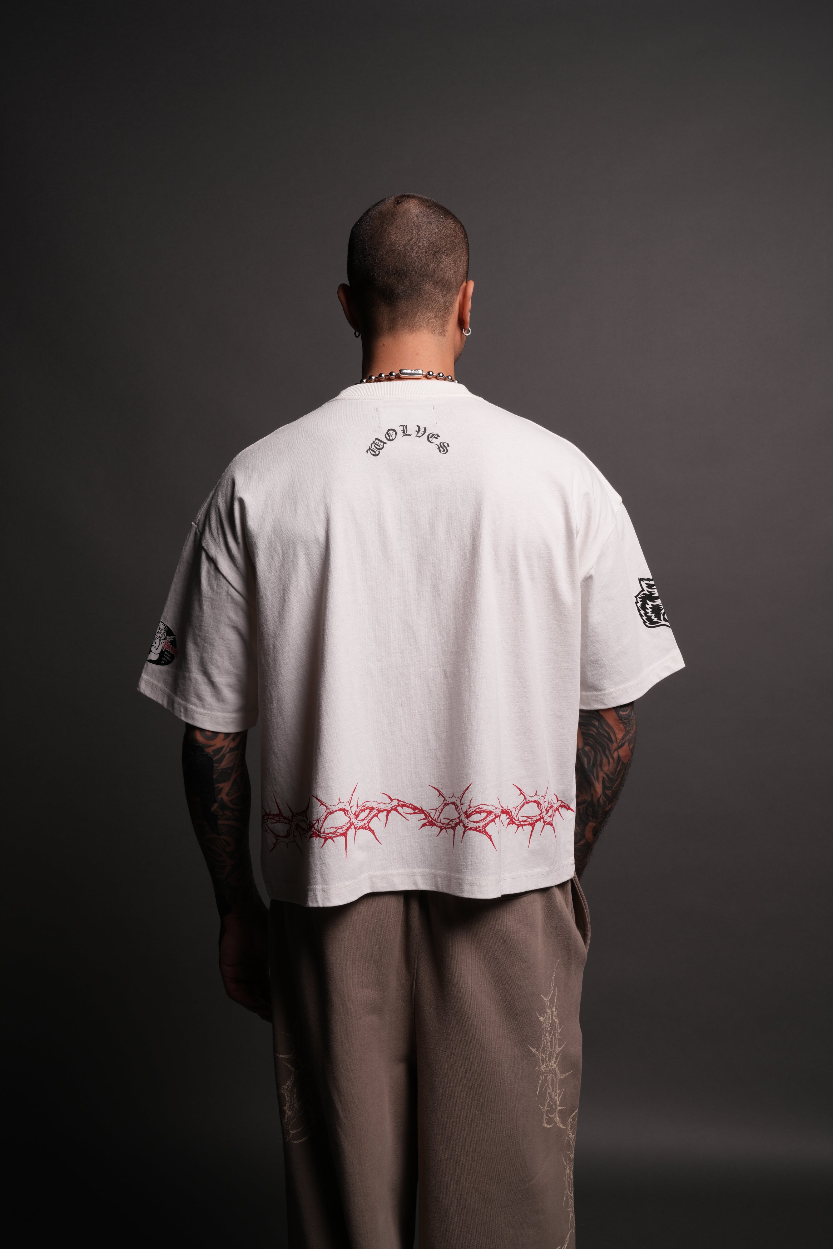 Drip Hesh Grunge "Box Cut" Tee in Cream
