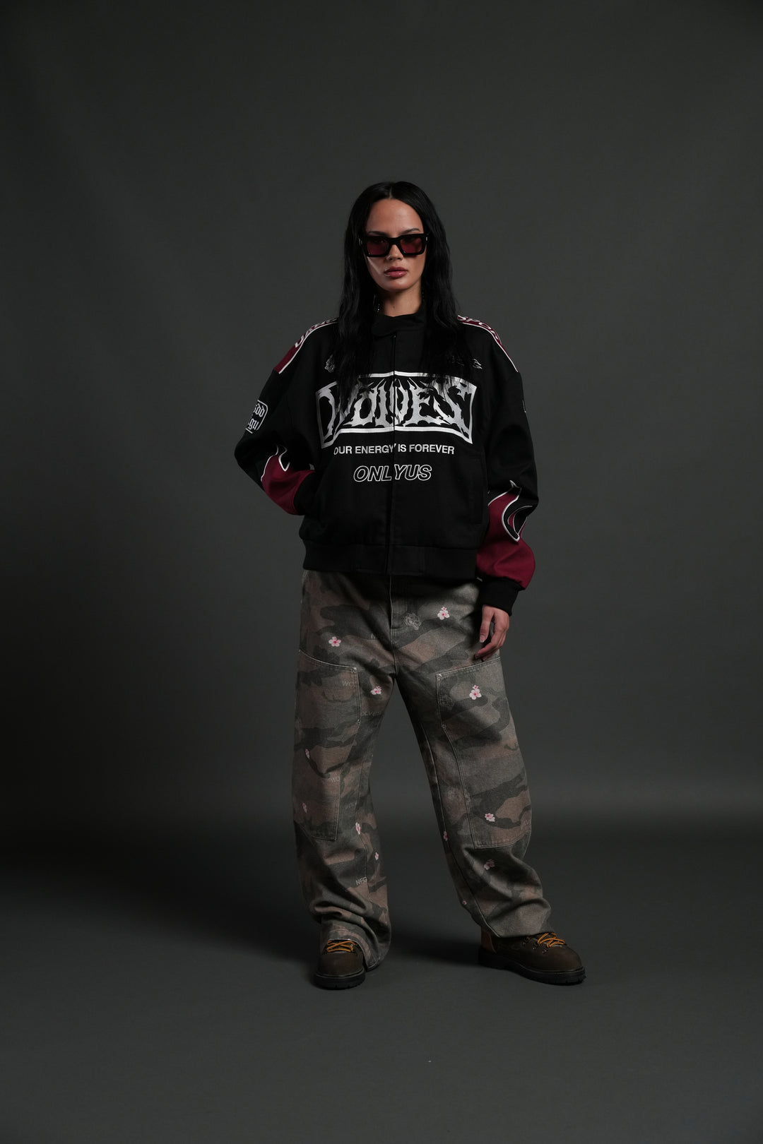 Ride The Fire V2 Gordon Racing Jacket in Black/Oxblood