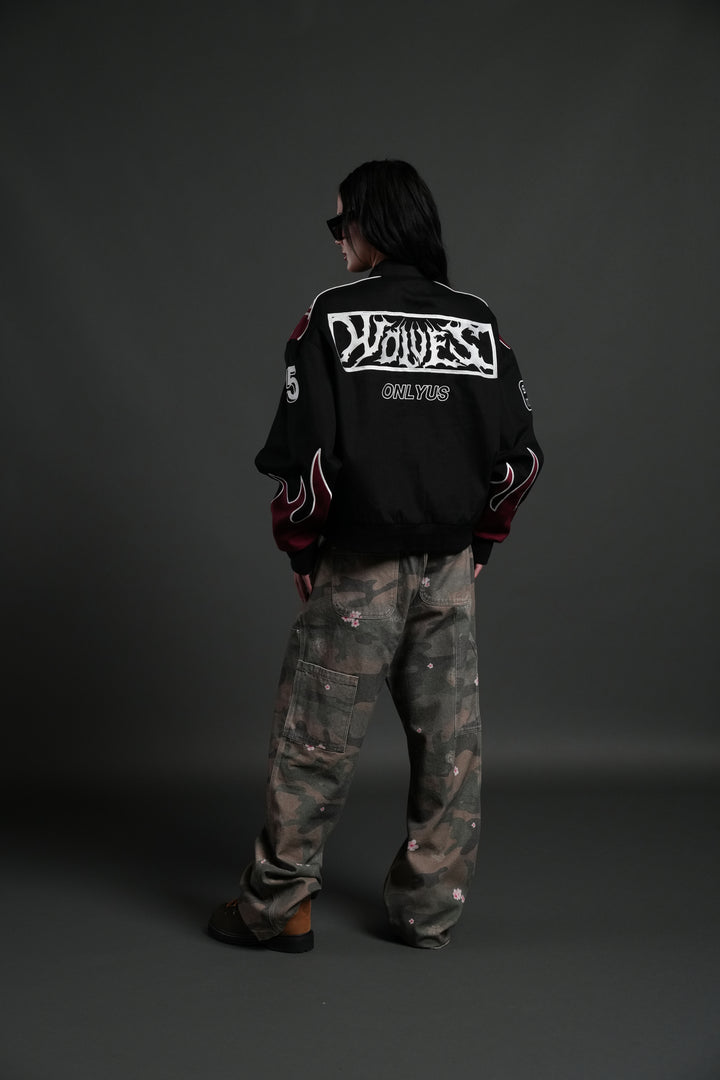 Ride The Fire V2 Gordon Racing Jacket in Black/Oxblood