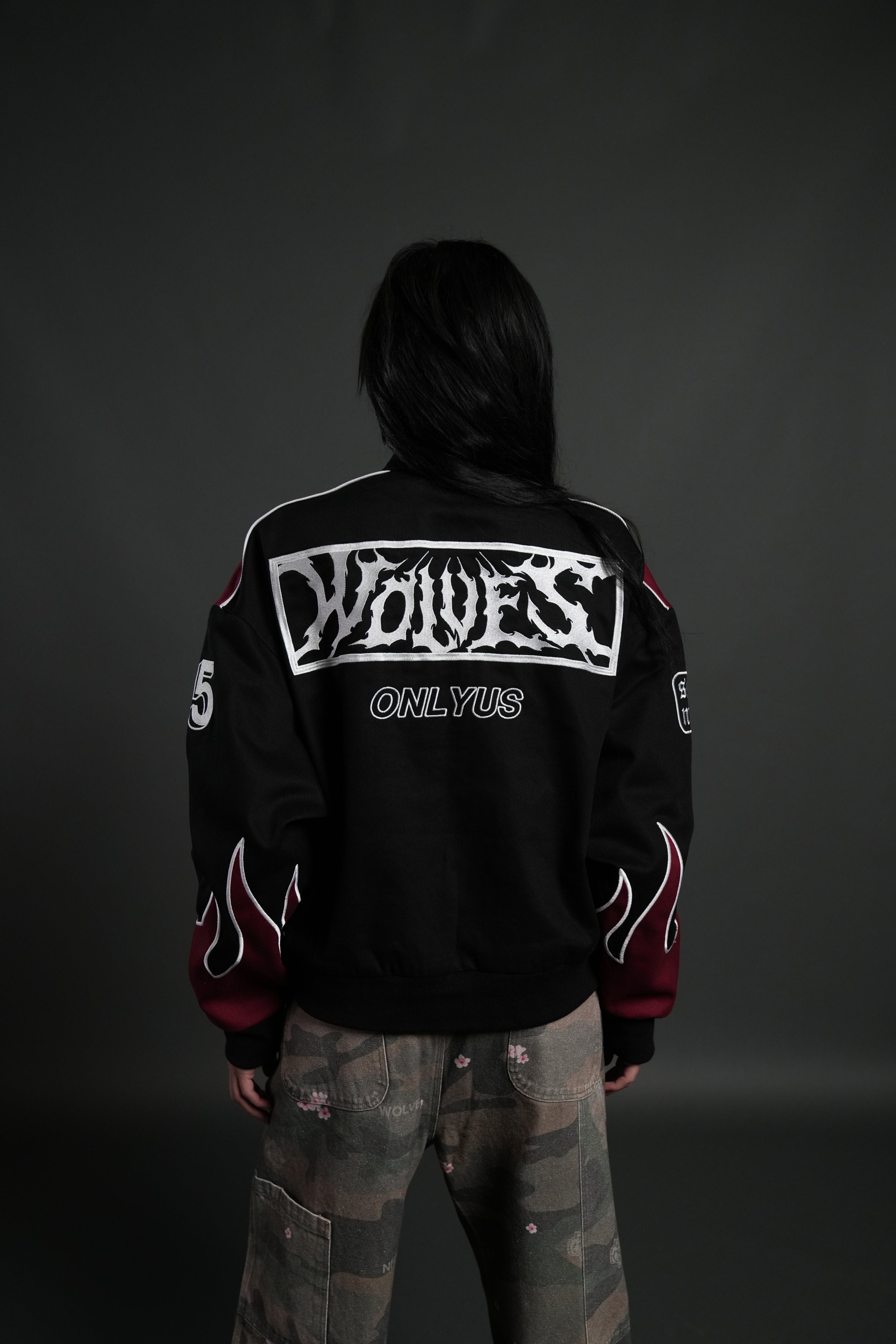 Ride The Fire V2 Gordon Racing Jacket in Black/Oxblood