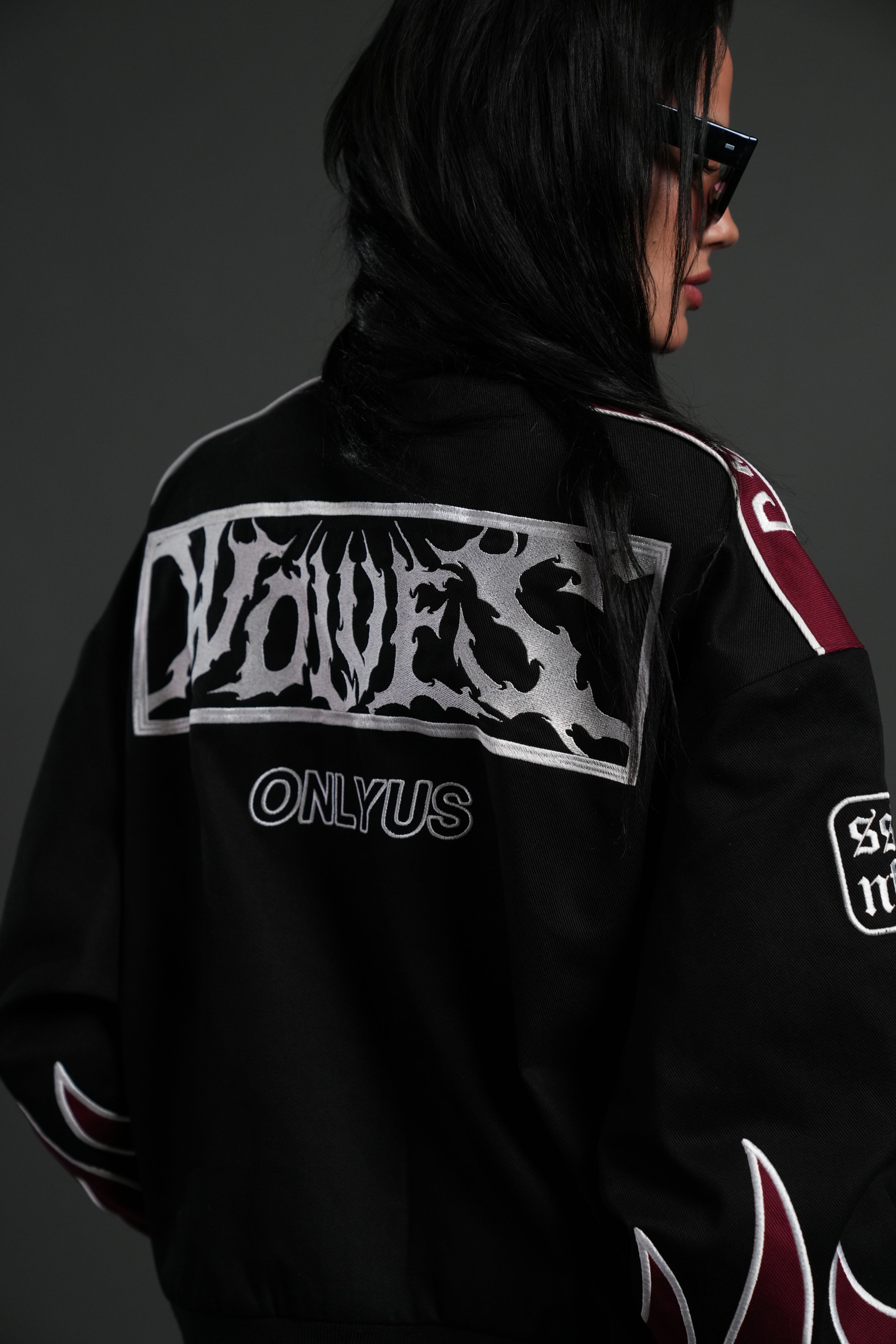 Ride The Fire V2 Gordon Racing Jacket in Black/Oxblood