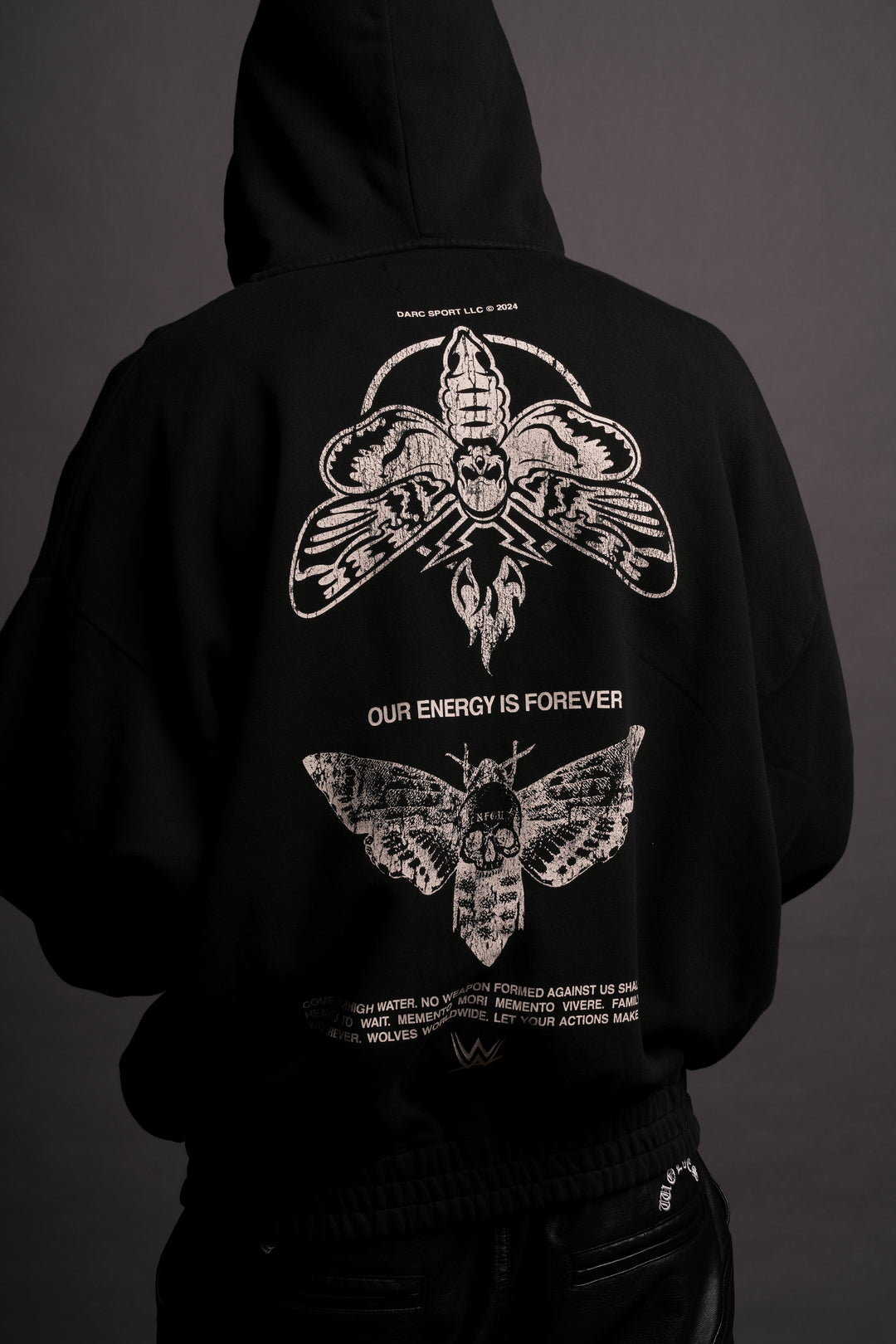 Moth Forever "Chambers" Zip Hoodie in Black