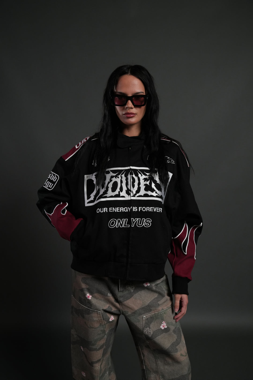 Ride The Fire V2 Gordon Racing Jacket in Black/Oxblood