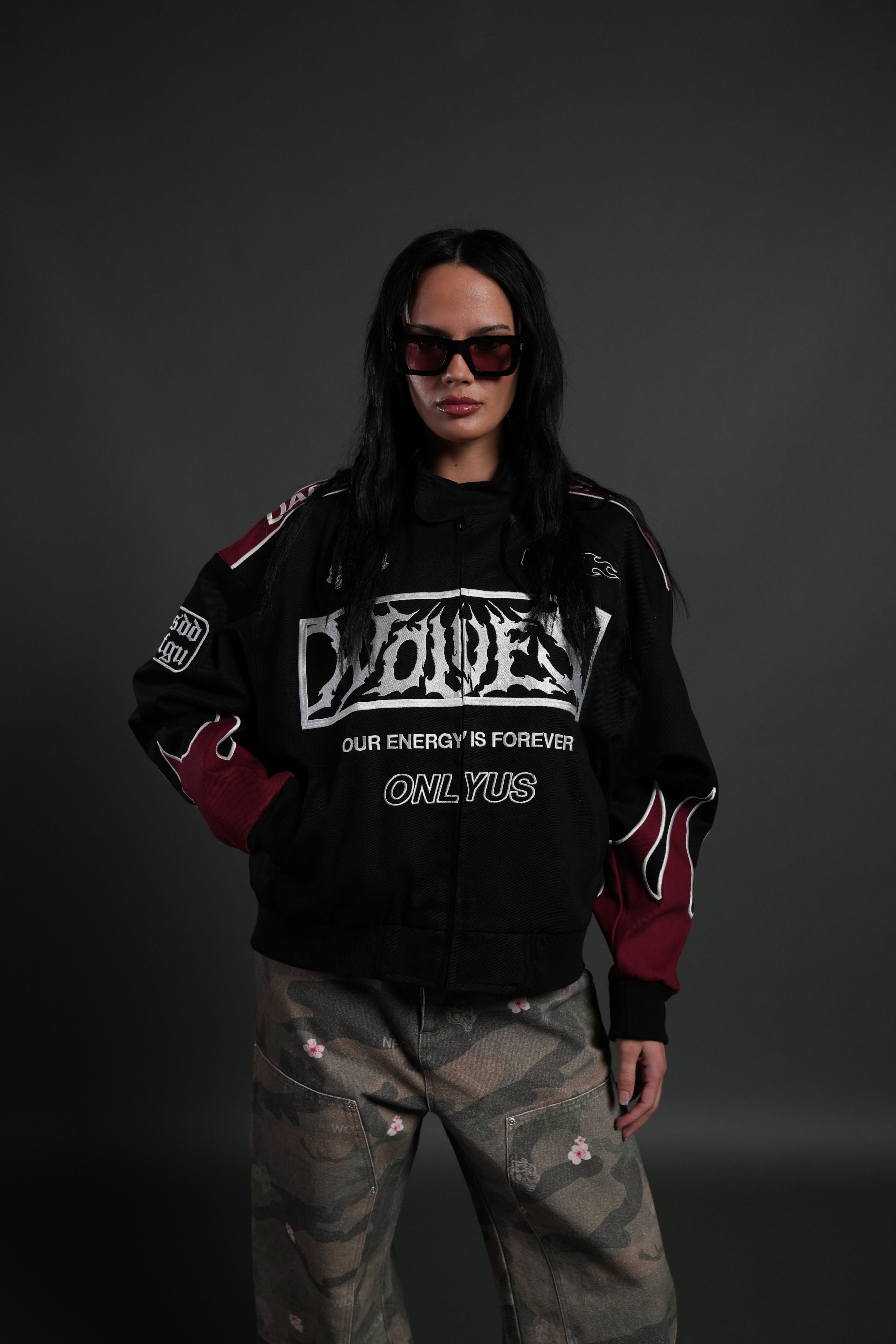 Ride The Fire V2 Gordon Racing Jacket in Black/Oxblood