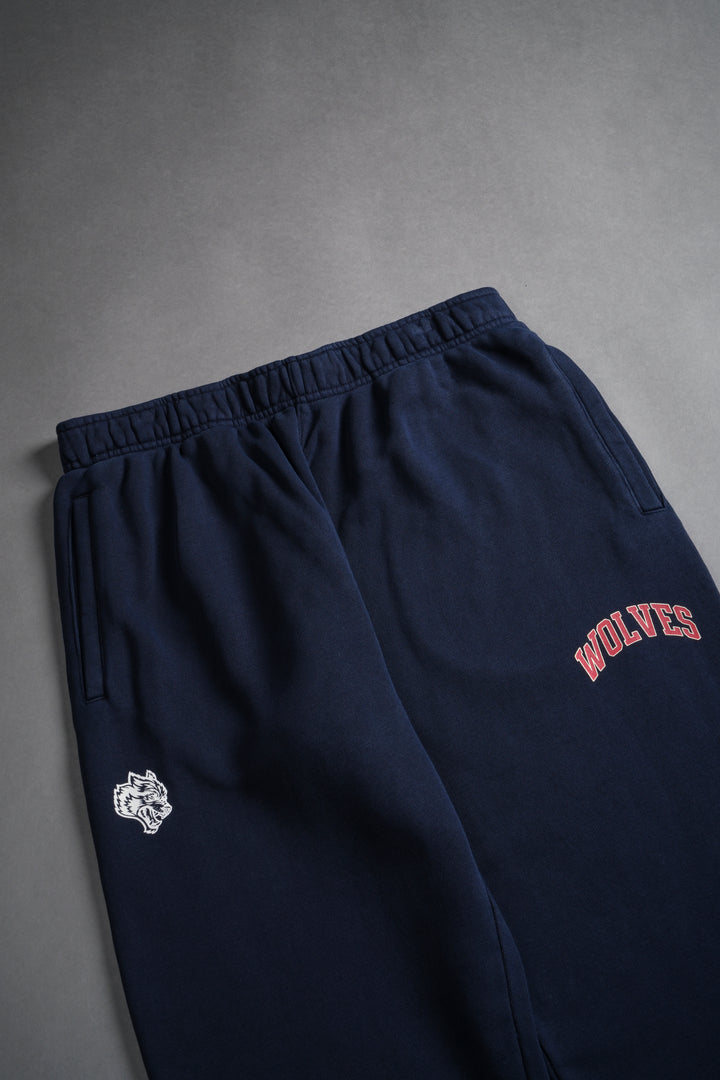 Loyal Wolf She Post Lounge Sweats in Navy/Maroon