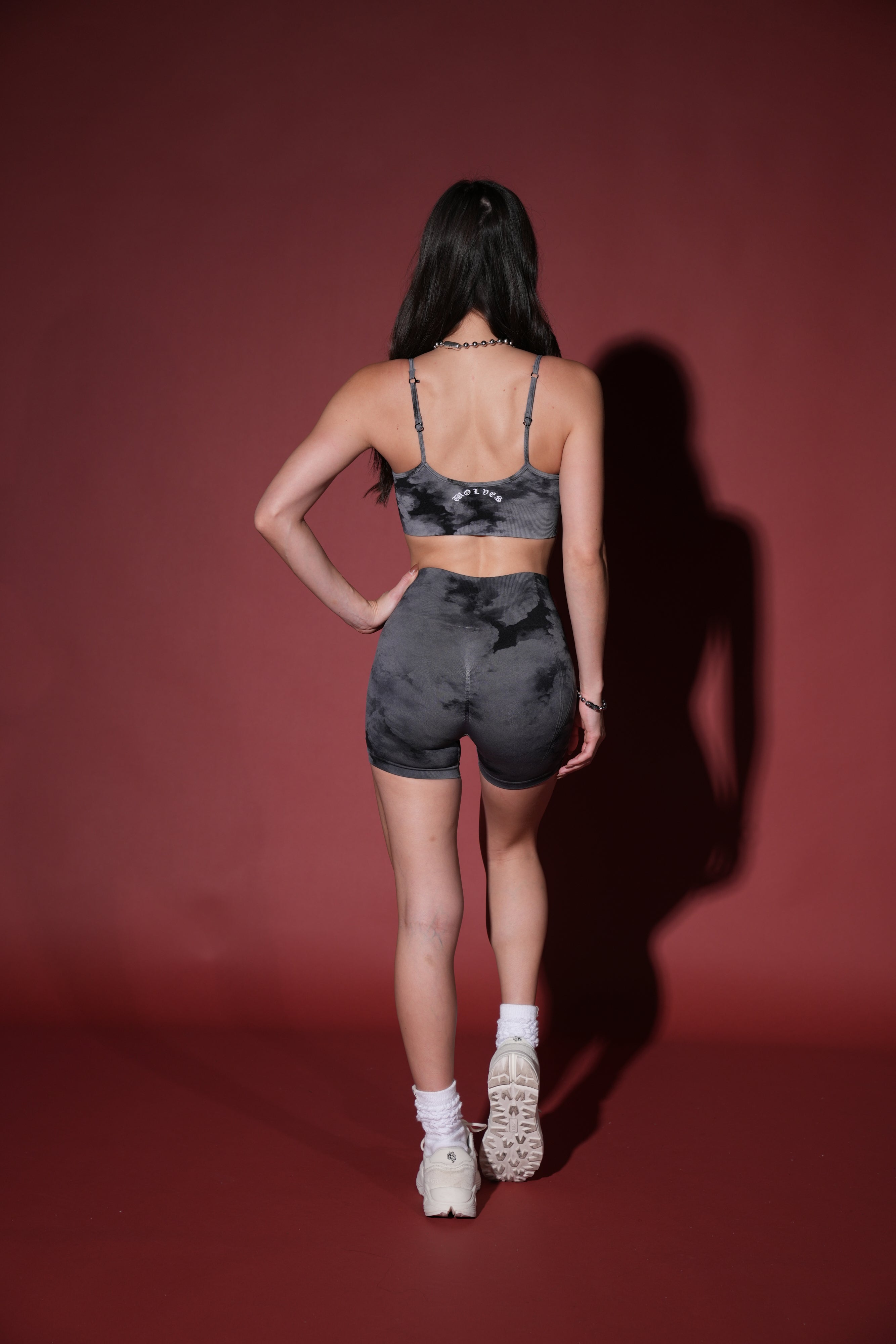 Loyalty Everson Seamless "Huxley" Shorts in Black Ghost Clouds