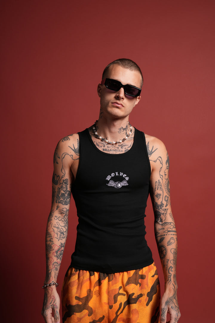 VD Chopper Ribbed Tank V2 in Black