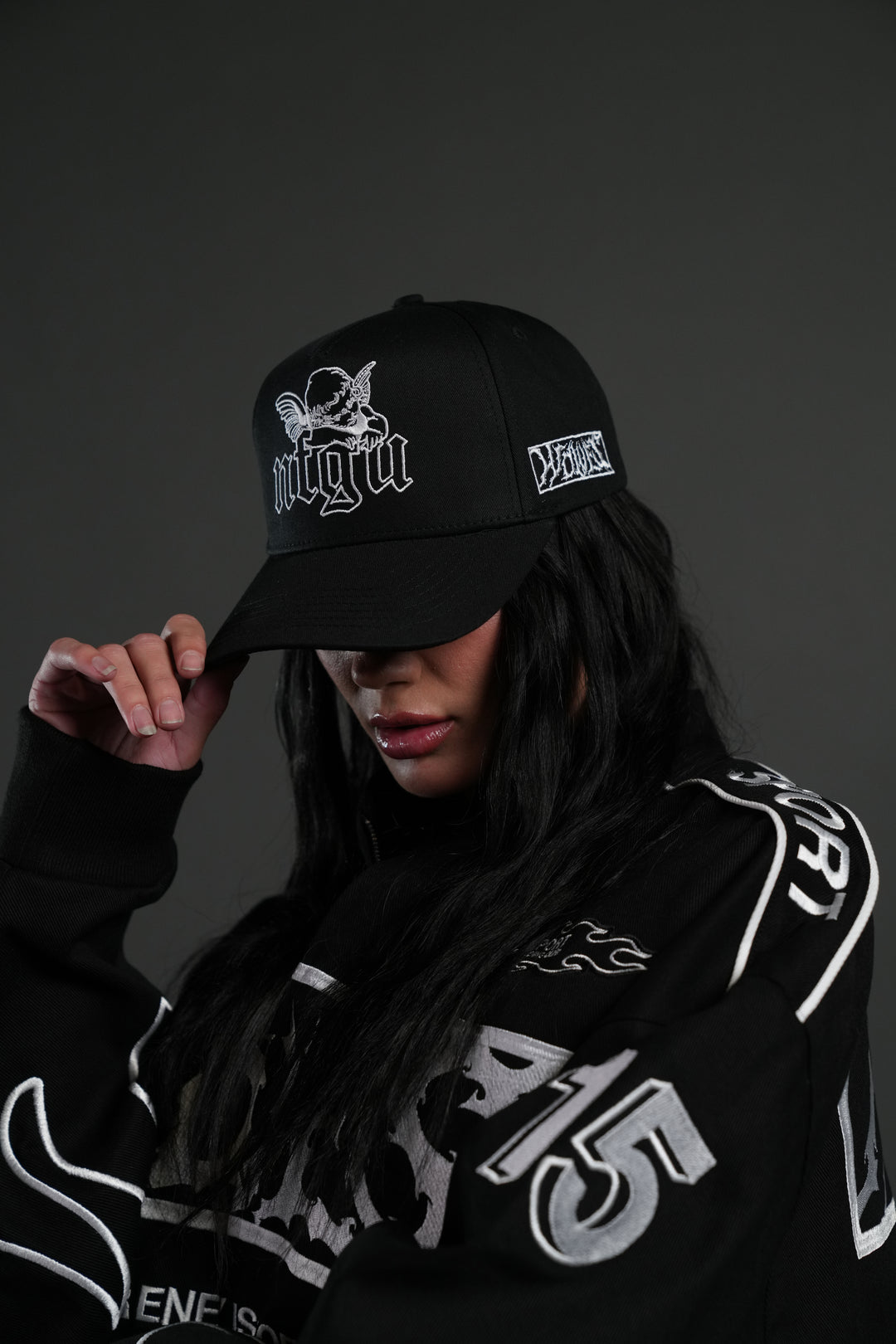 Cherub NFGU 5 Panel Hat in Black