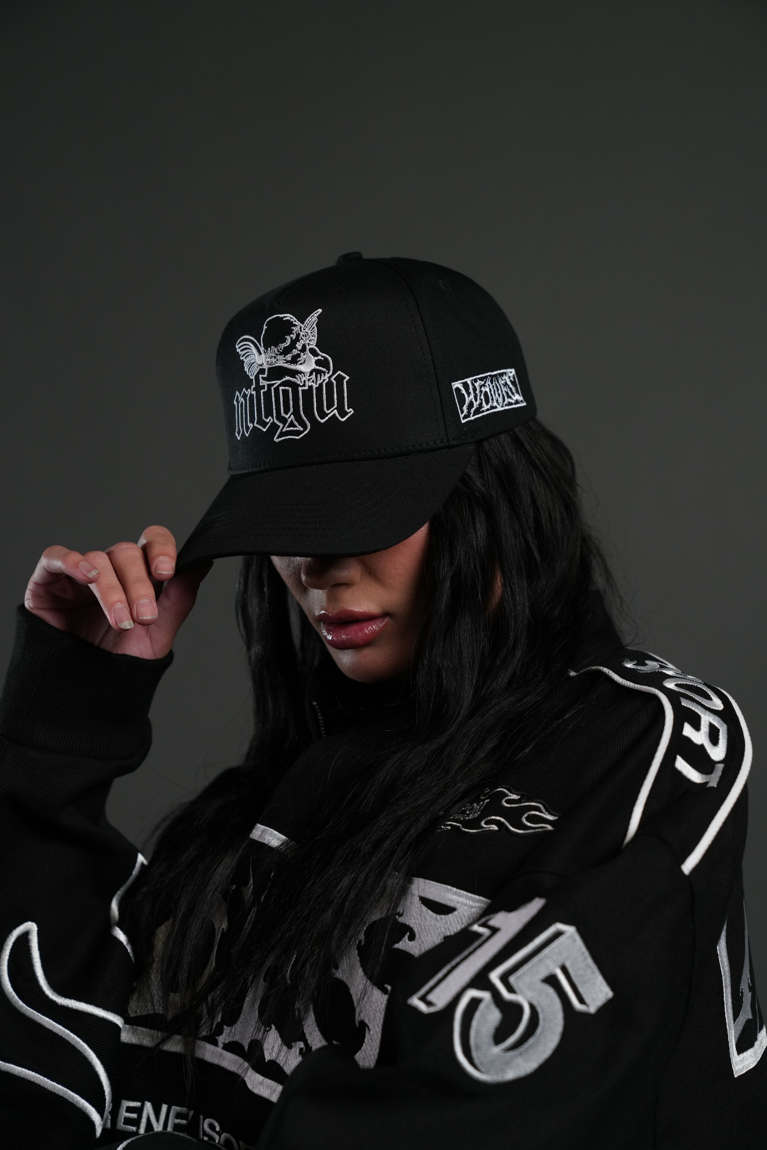 Cherub NFGU 5 Panel Hat in Black