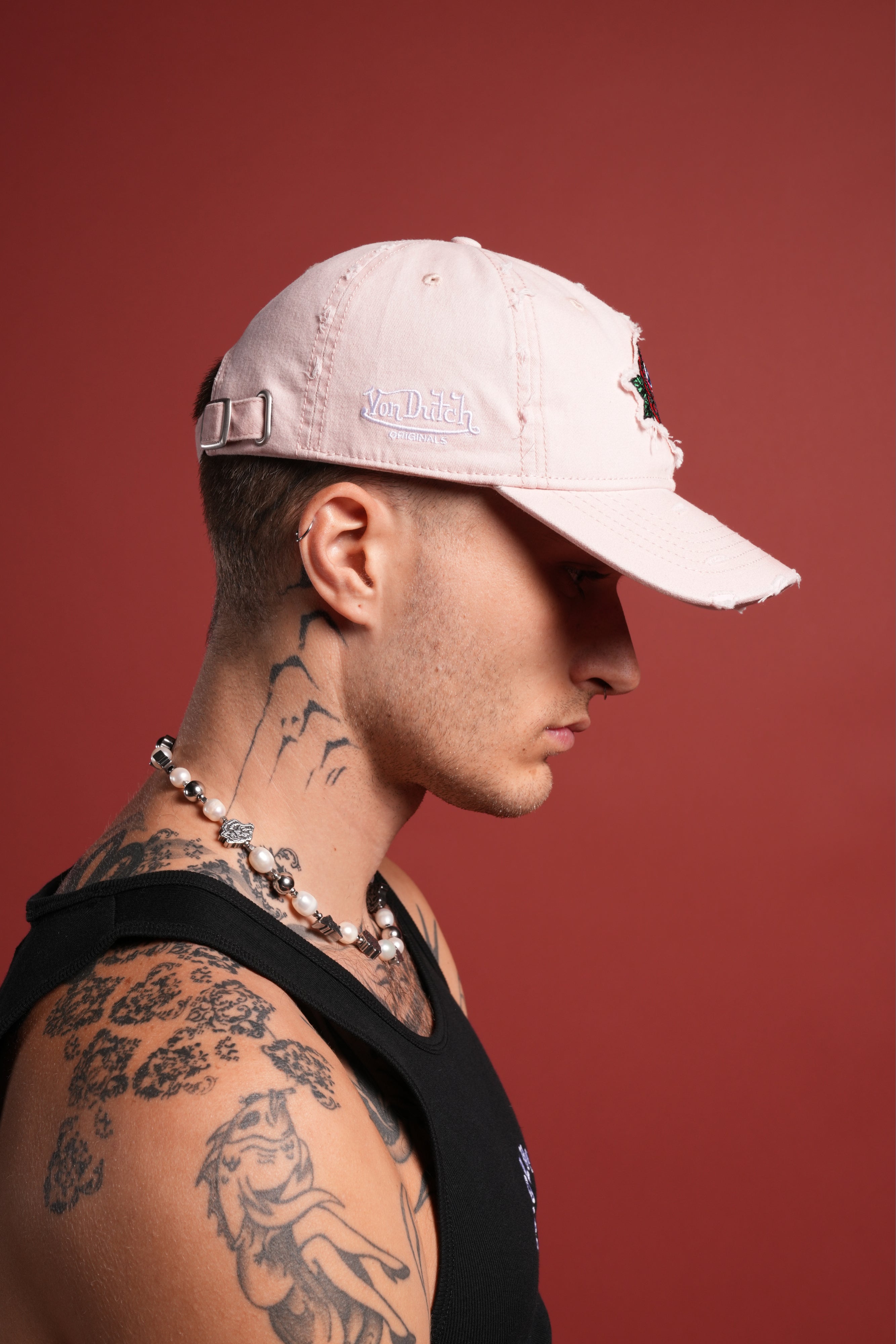 Eye of the Beholder Distressed Dad Hat in Washed Bubblegum