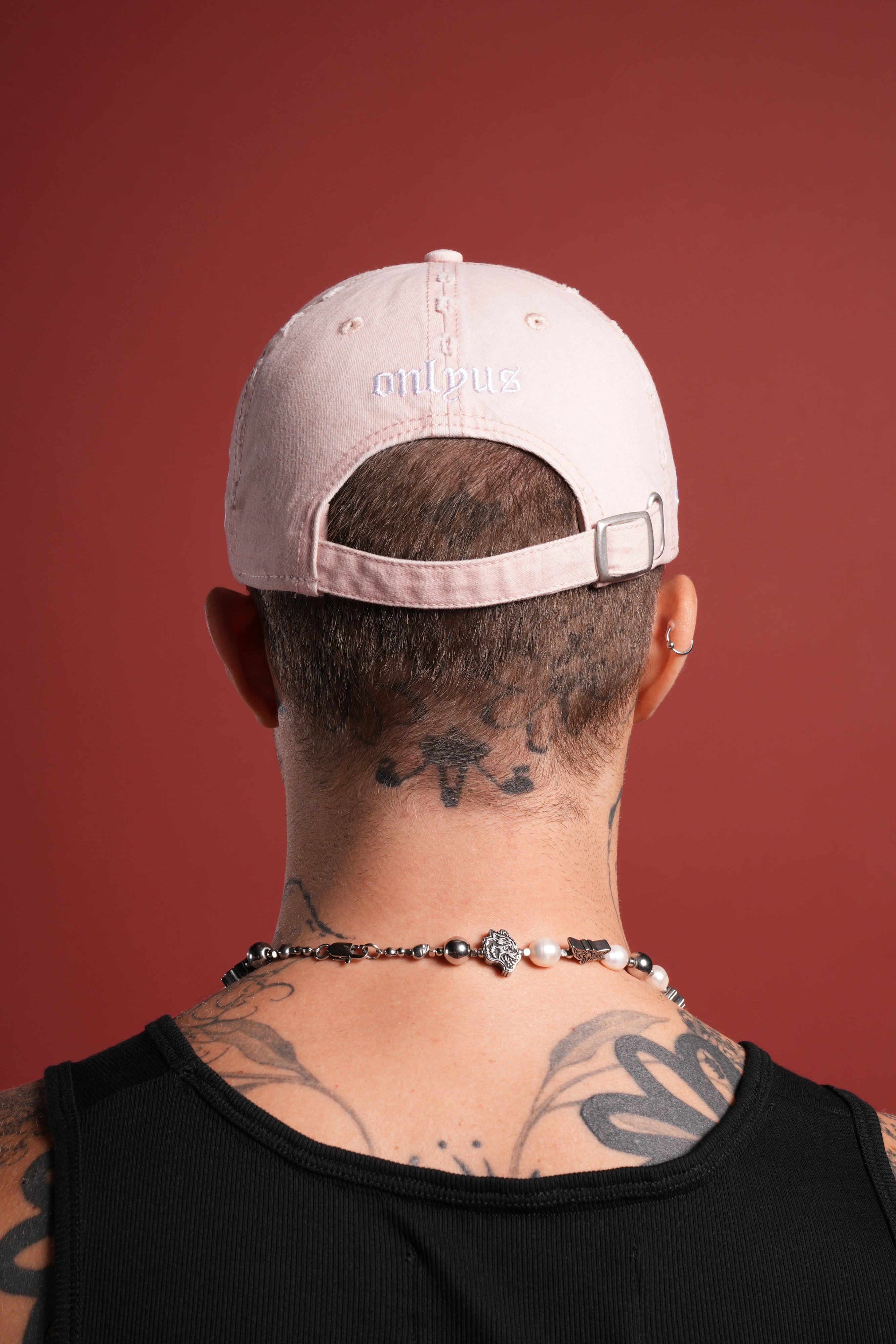 Eye of the Beholder Distressed Dad Hat in Washed Bubblegum