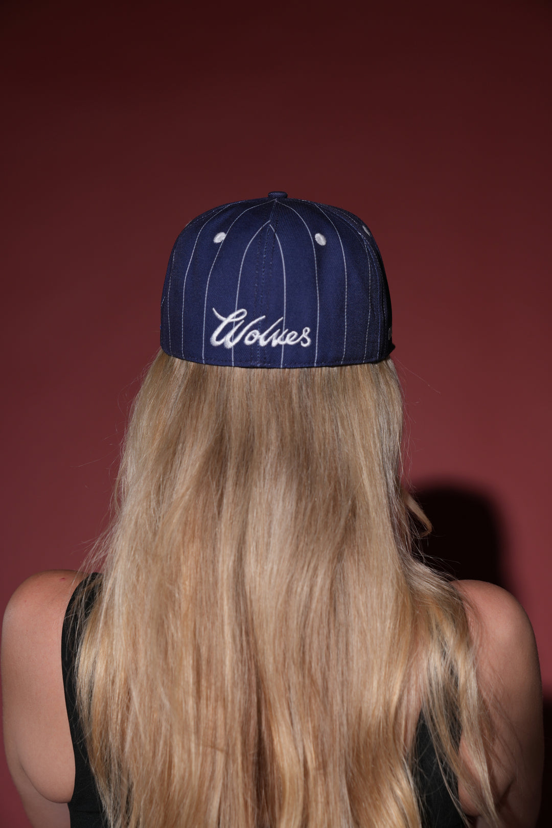 NY Wolves Fitted Hat in Navy Stripe