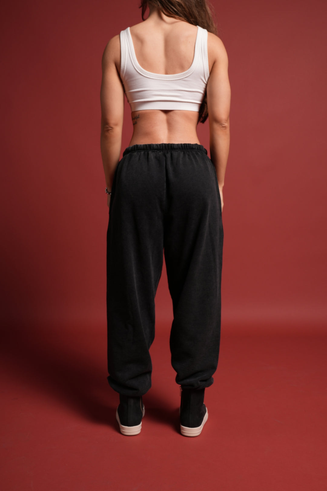 Dual Wolf Unisex Lounger Sweat Pants in Black